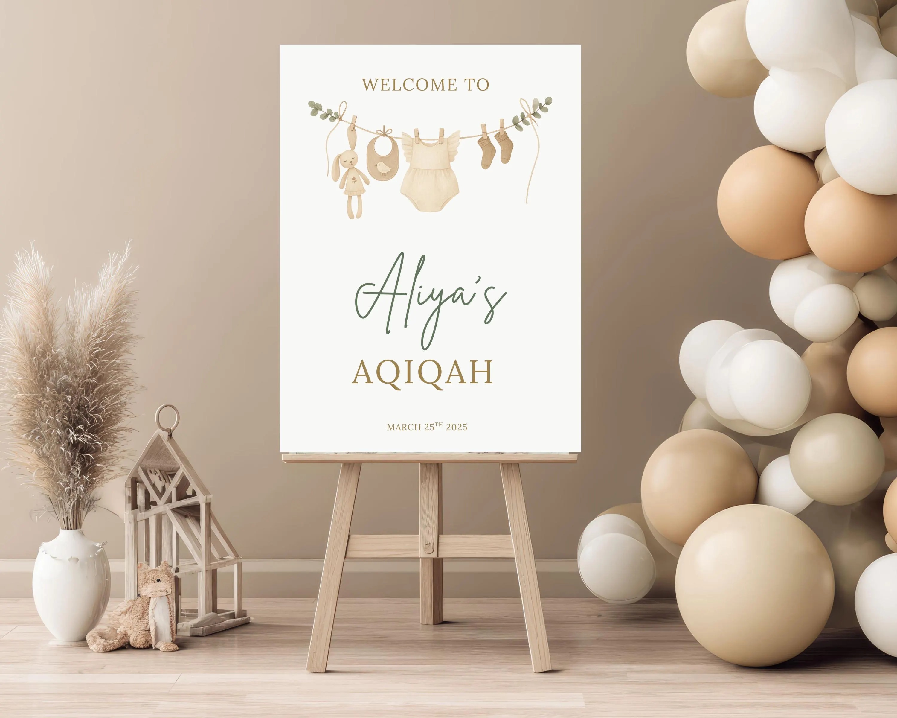 Aqiqah Welcome Sign: Islamic Baby Decor (Digital Download) - image 4