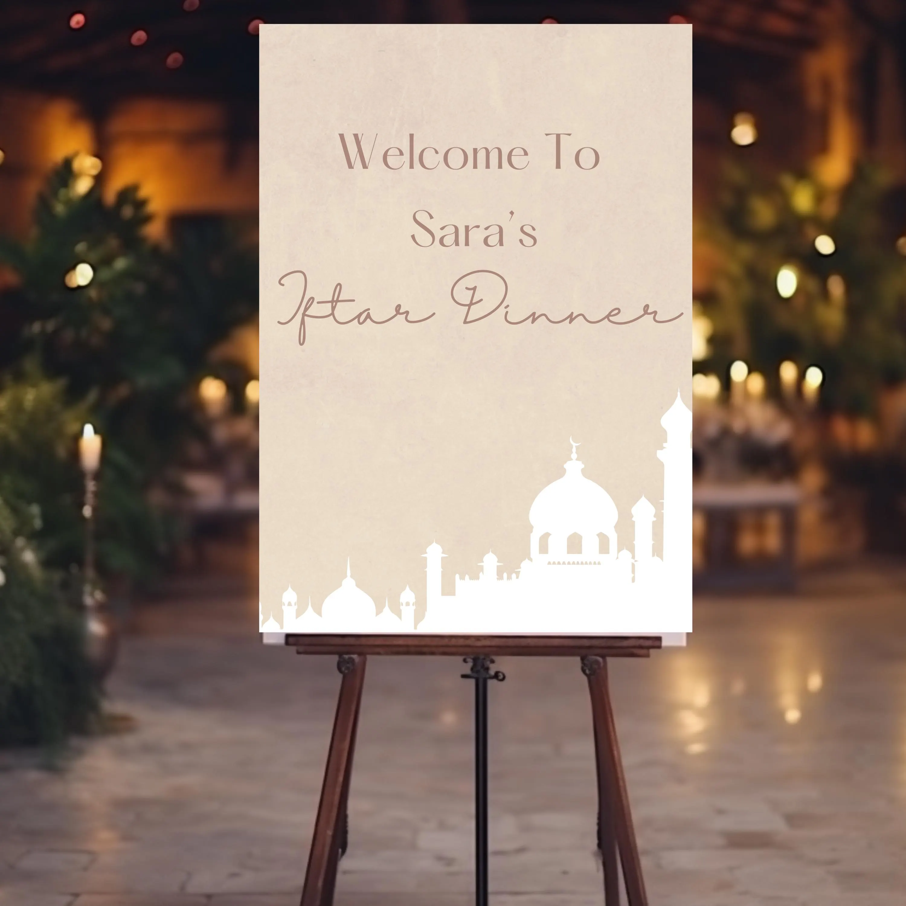 Iftar Dinner Welcome Sign Template: Minimalist Ramadan Poster (Digital) - image 2