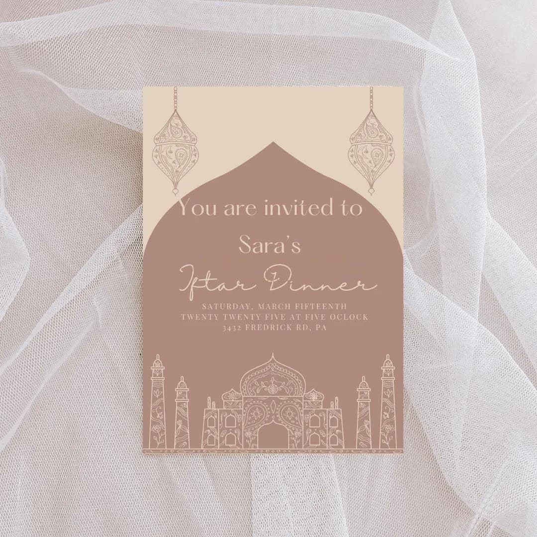 Elegant Iftar Dinner Invitation: Neutral Ramadan Invite (Digital Download)