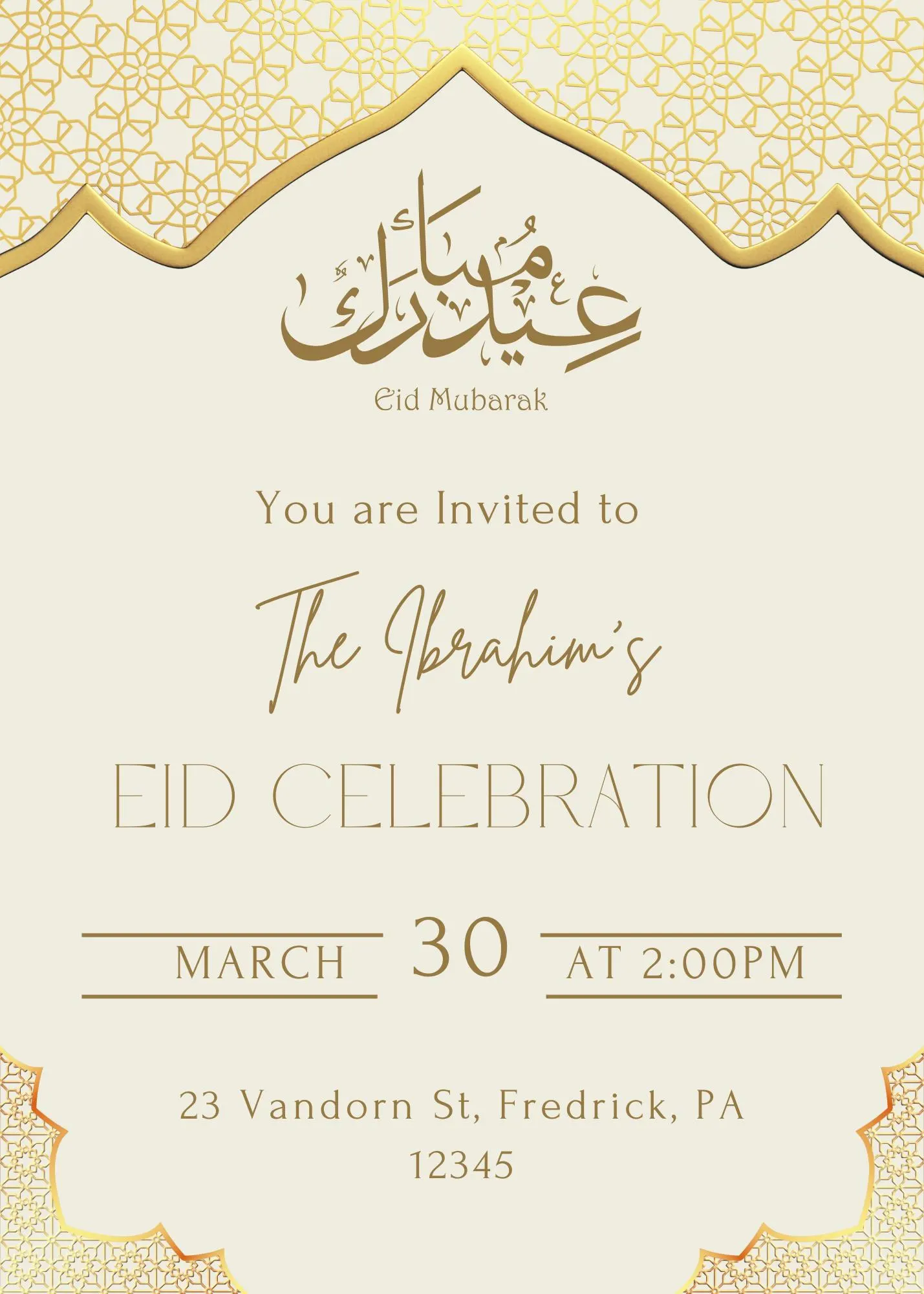 Elegant Eid Invitation: Minimalist Design (Digital Download) - image 4