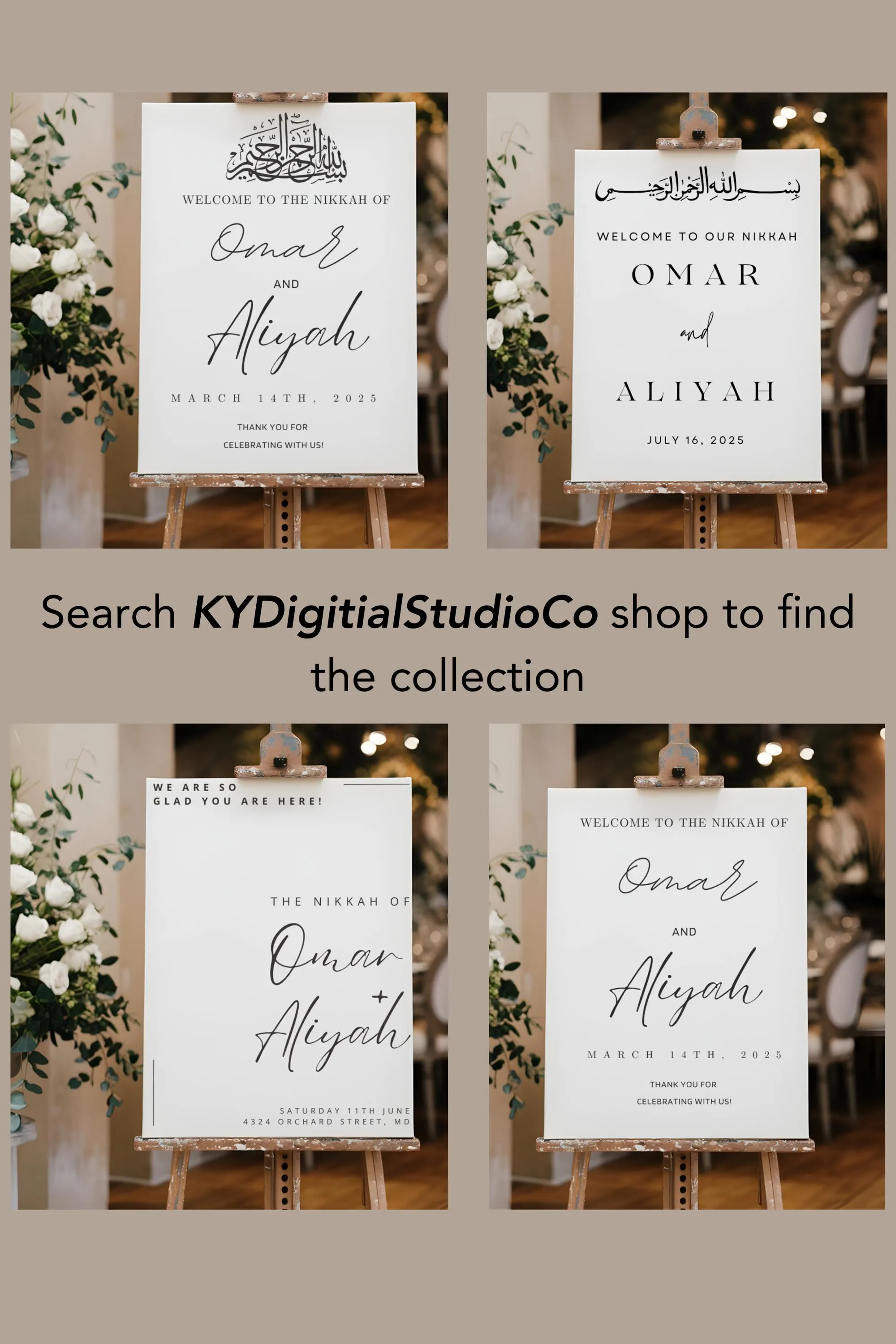 Minimalist Nikkah Welcome Sign: Islamic Wedding Ceremony (Digital Download) - image 5