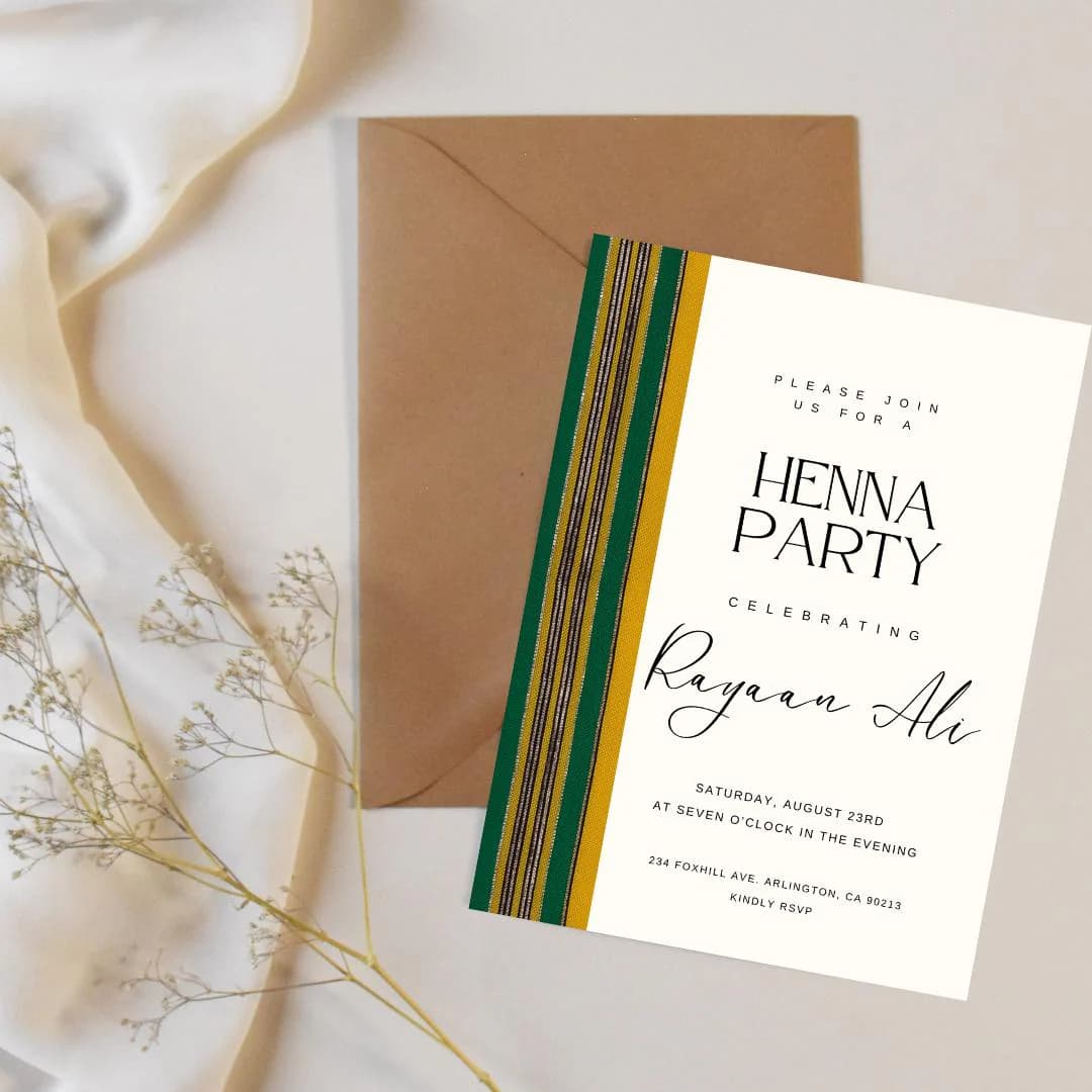 Somali Henna Party Invitation: Hido iyo Dhaqan Design (Digital Download, Customizable Canva Template) - image 3