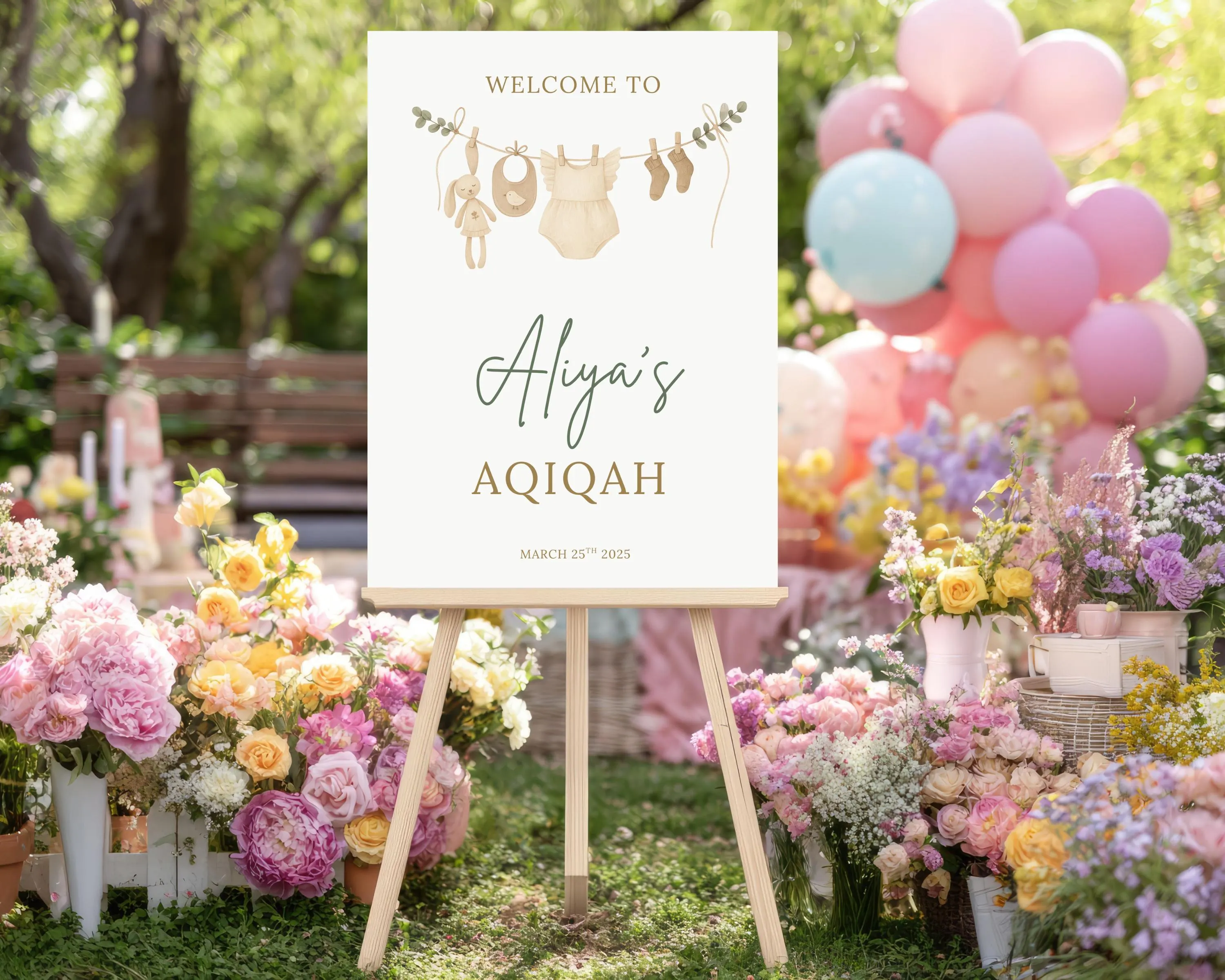 Aqiqah Welcome Sign: Islamic Baby Decor (Digital Download) - image 2
