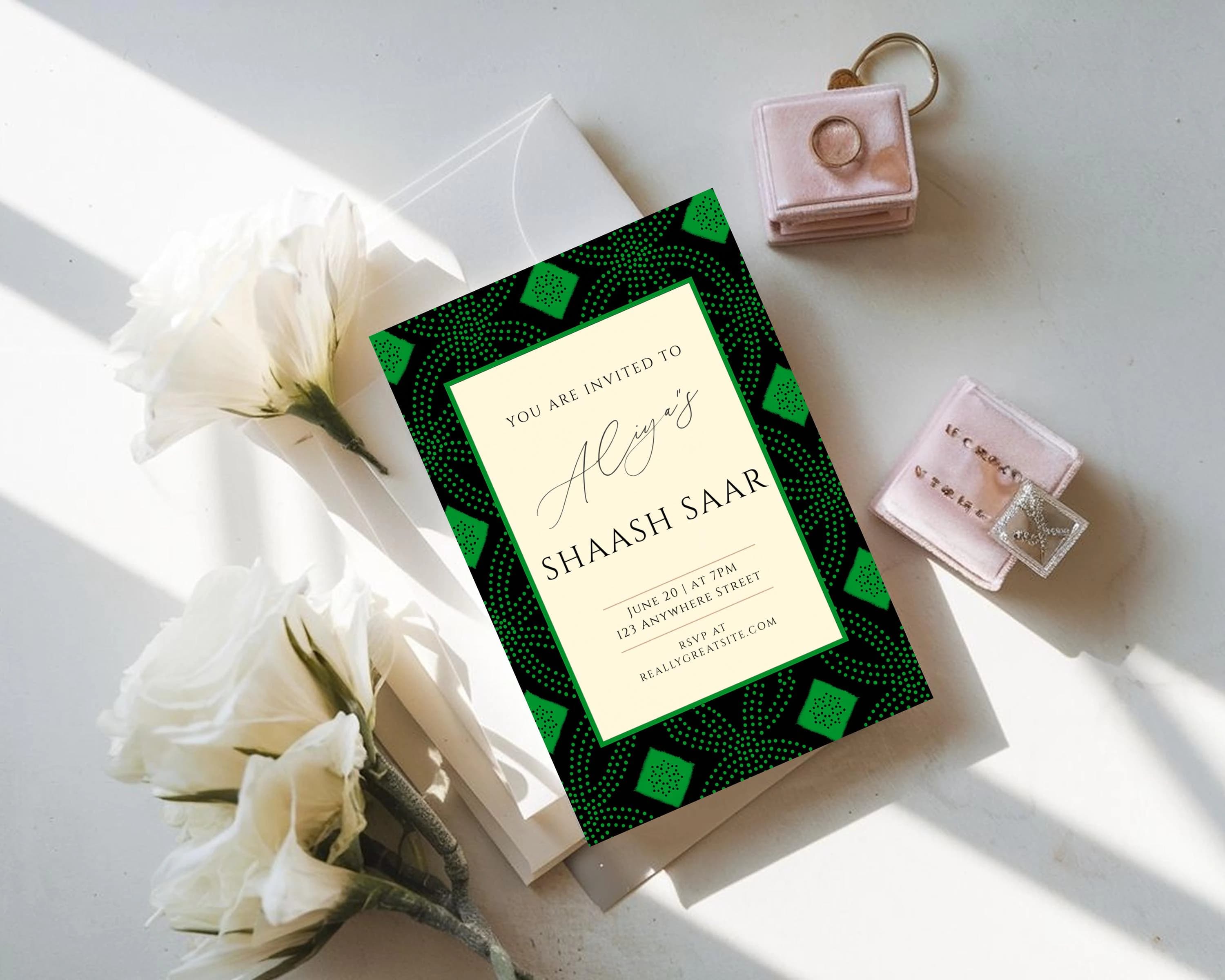 Somali Shaash Saar Invitation: Henna Party Wedding Invite (Digital Downloadable PDF File)