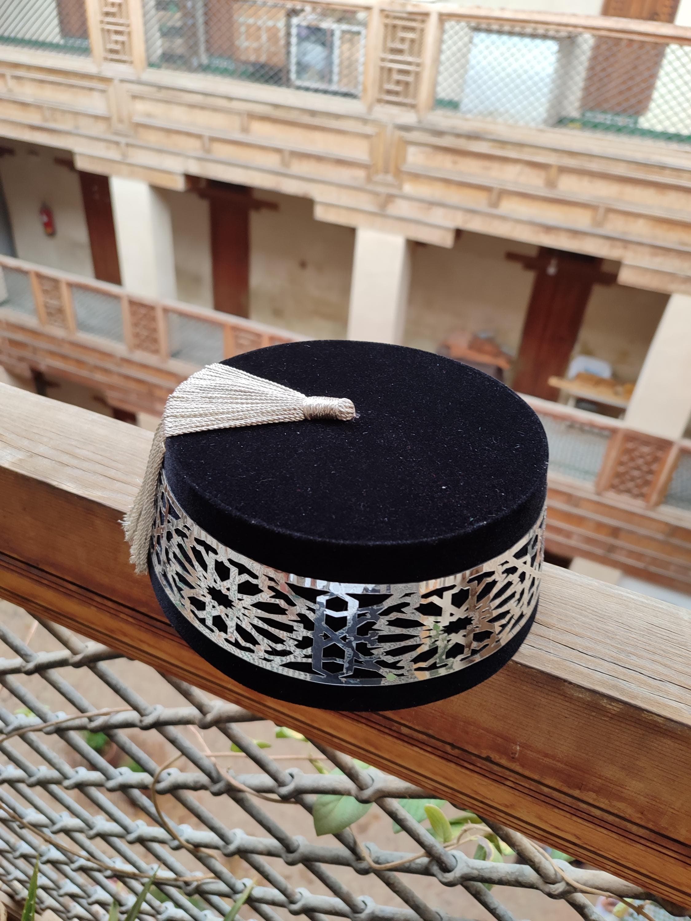 Handmade Moroccan Tarboush | Black Velvet Fez Hat | Custom Silk Tassel