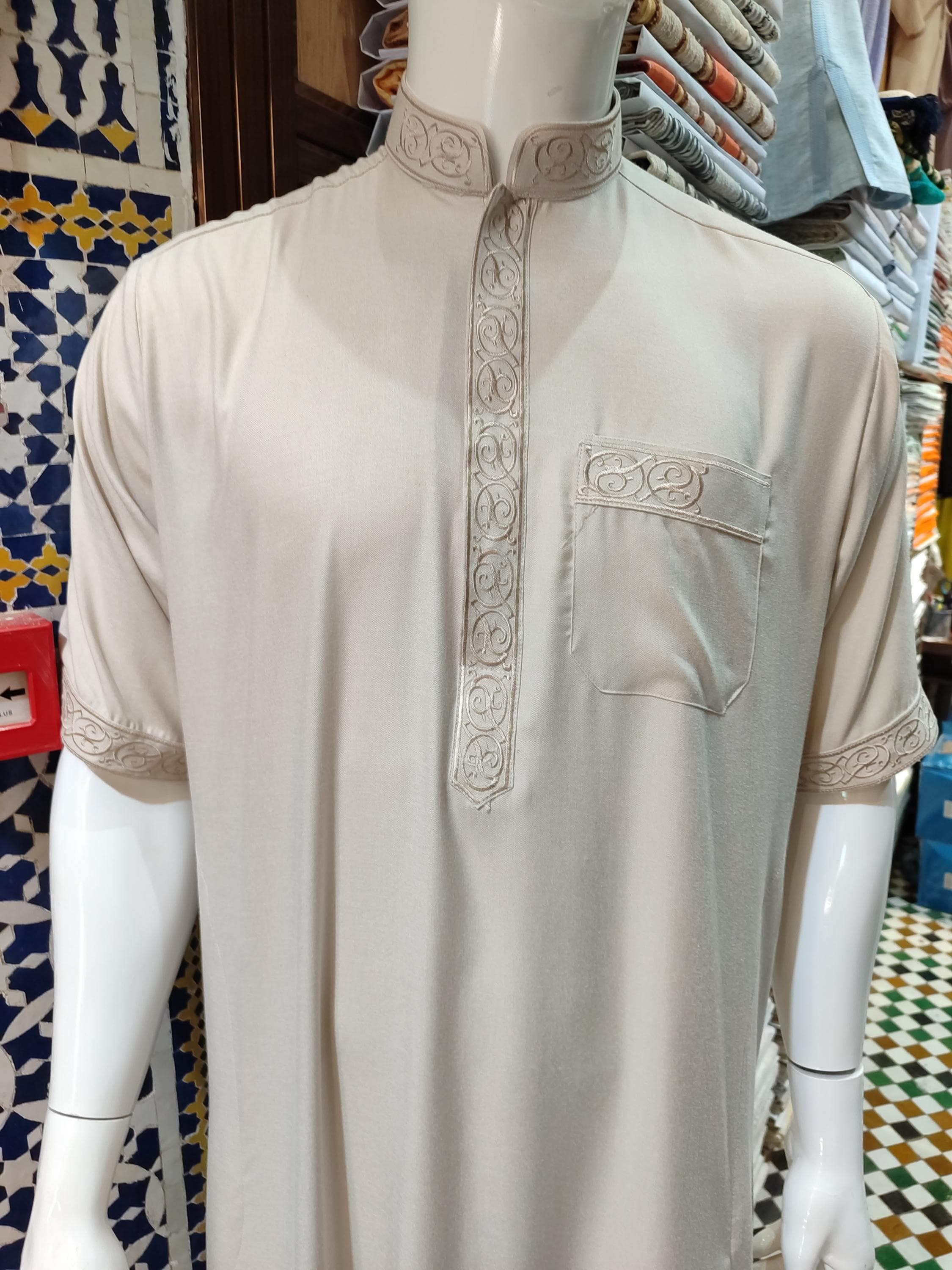 Our linen kaftan for man offers the perfect blend of tradition and comfort. This gandoura for men is crafted from 100% natural linen, making it ideal for warm weather and Islamic prayer needs. The lightweight fabric and loose djellaba dress cut provide exceptional airflow while maintaining modesty. Features subtle traditional African patterns and high-quality stitching throughout. Perfect as casual Moroccan menswear or elevated loungewear, this versatile piece works for daily use
