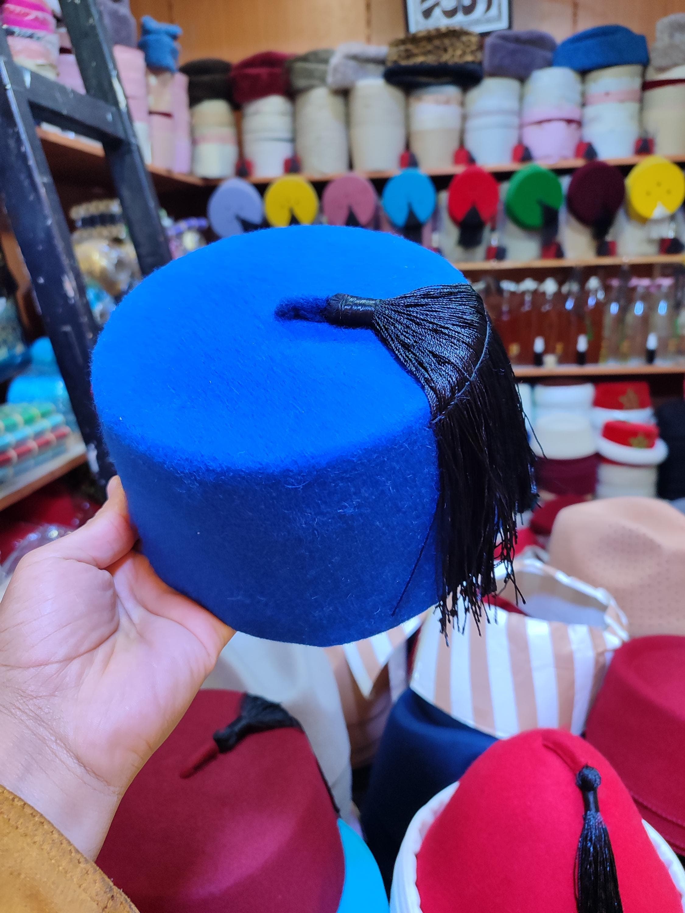 Royal Blue Moroccan Fez Tarboush | Handmade Custom Size | Wholesale Available