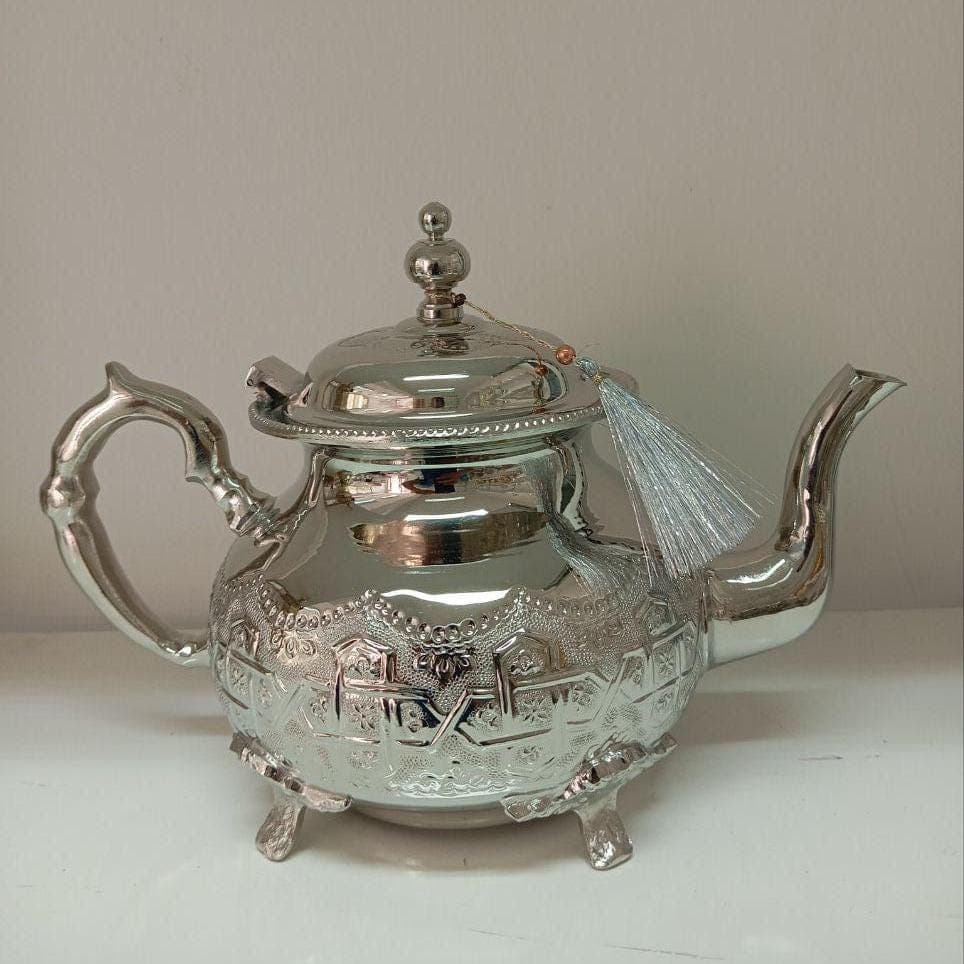 Handmade Silver Plated Moroccan Teapot: Berber Tea Tradition