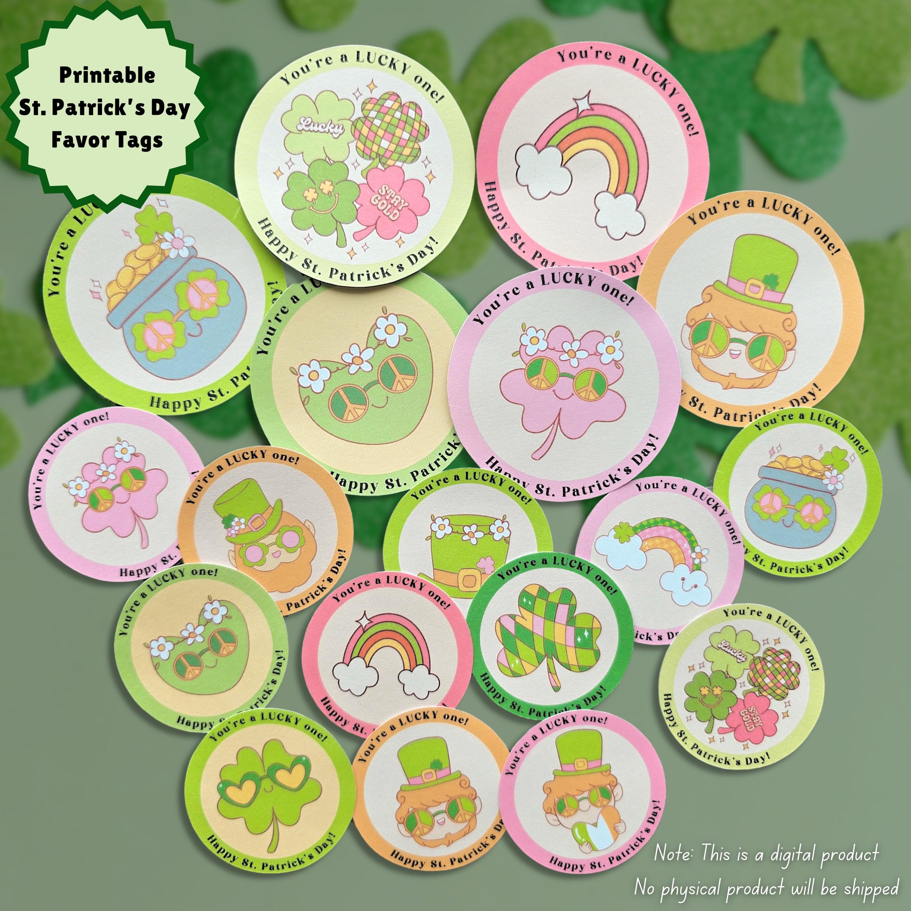 Retro St Patrick's Day Treat Tags: Lucky One Printable (Digital Download) - image 3