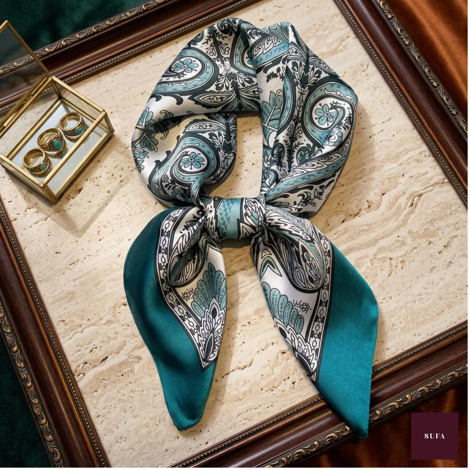 paisley silk hair scarf gift for her