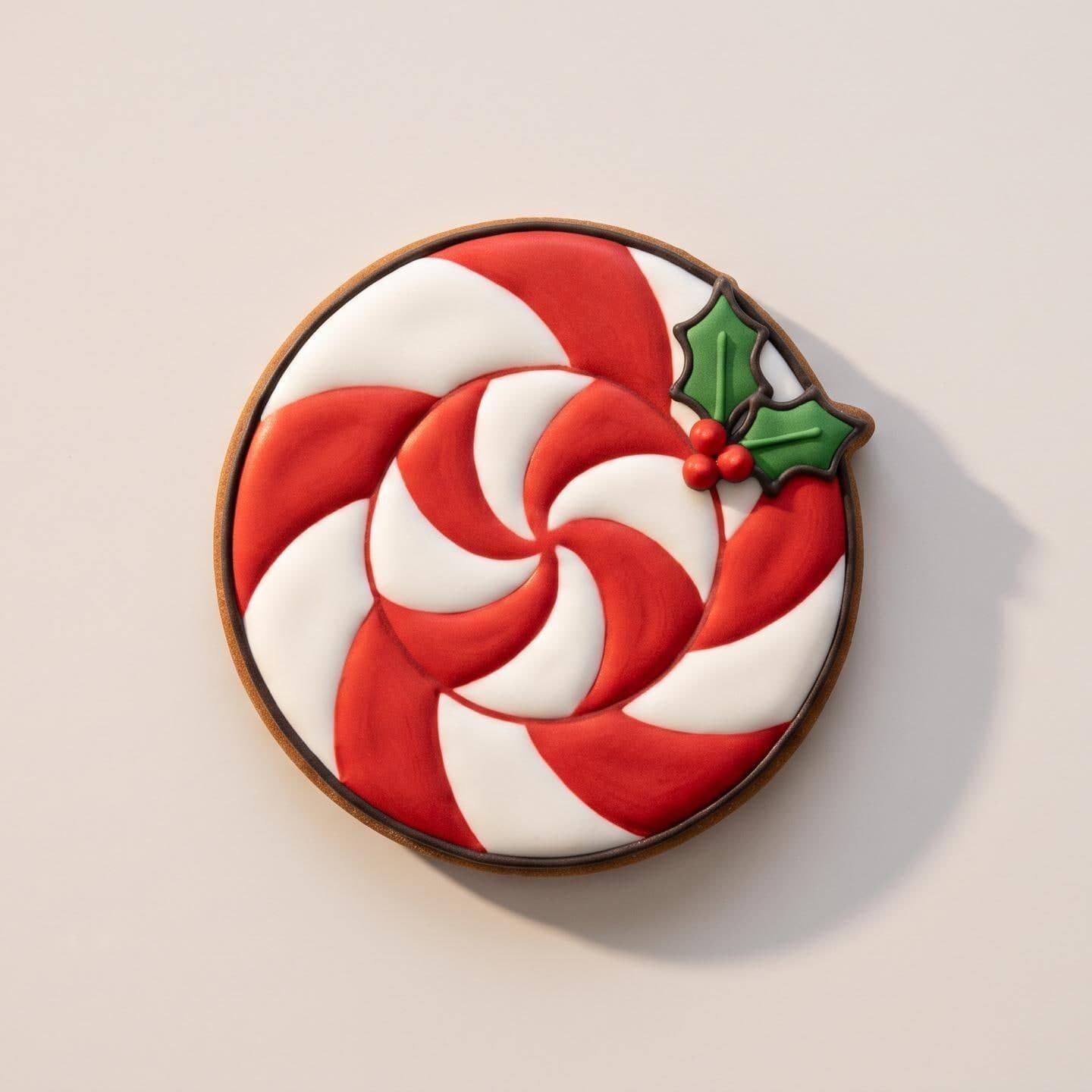 Peppermint Swirl Cookie Cutter and Stamp Set | Christmas Biscuit Cutter | Sweet Table Fondant Embosser | Kids Christmas Baking Gift