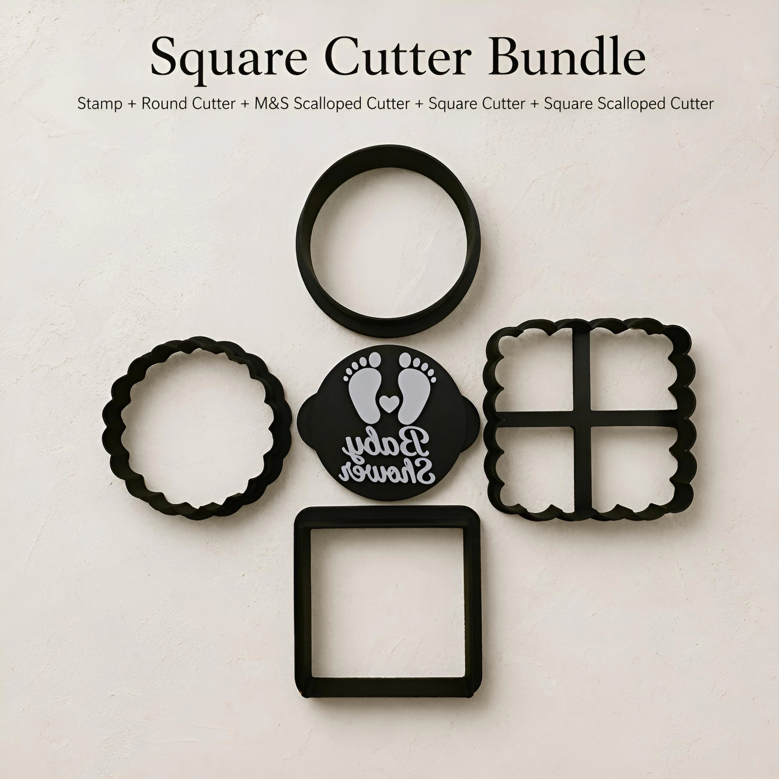 Custom Gothic Cookie Stamp and Cutter Set, Any Text Fondant Embosser, Old English Biscuit Stamp, Icing Impression Stamp for Cakes - image 5