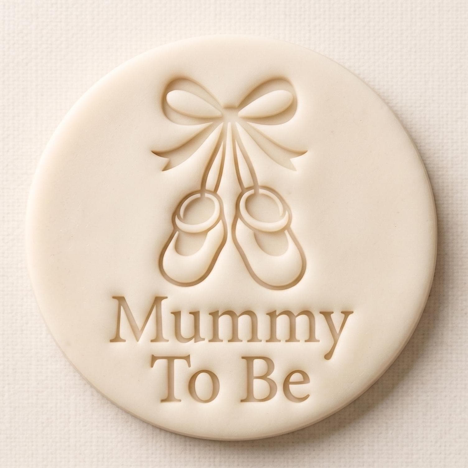 Mummy To Be Baby Booties Biscuit Icing Stamp and Cutter Set | Baby Shower Fondant Embosser | Expecting Mom Cookie Stamp Fits M&S All Butter