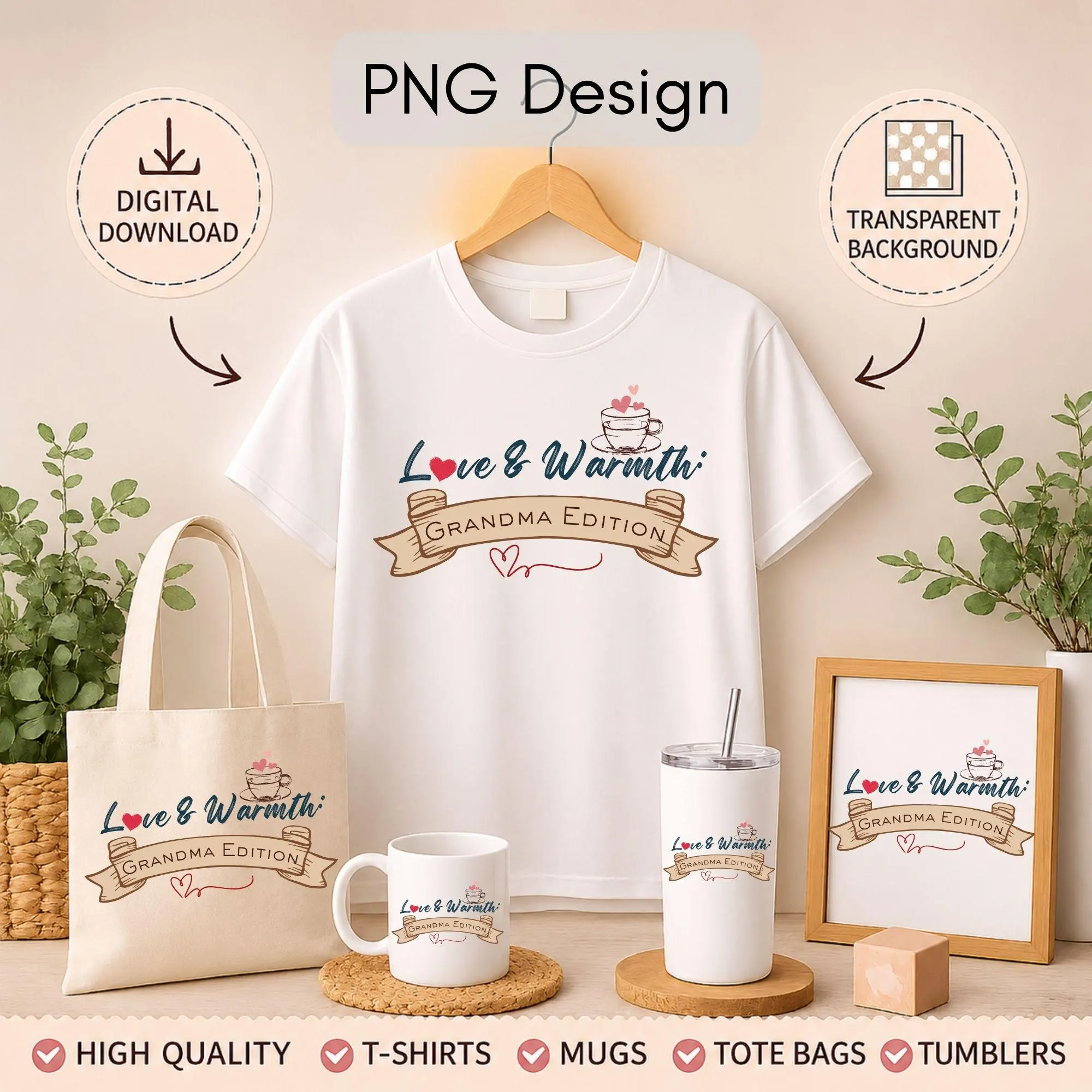 Grandma PNG Design, Love & Warmth Edition, Mother's Day Gift (Digital Download) - image 5