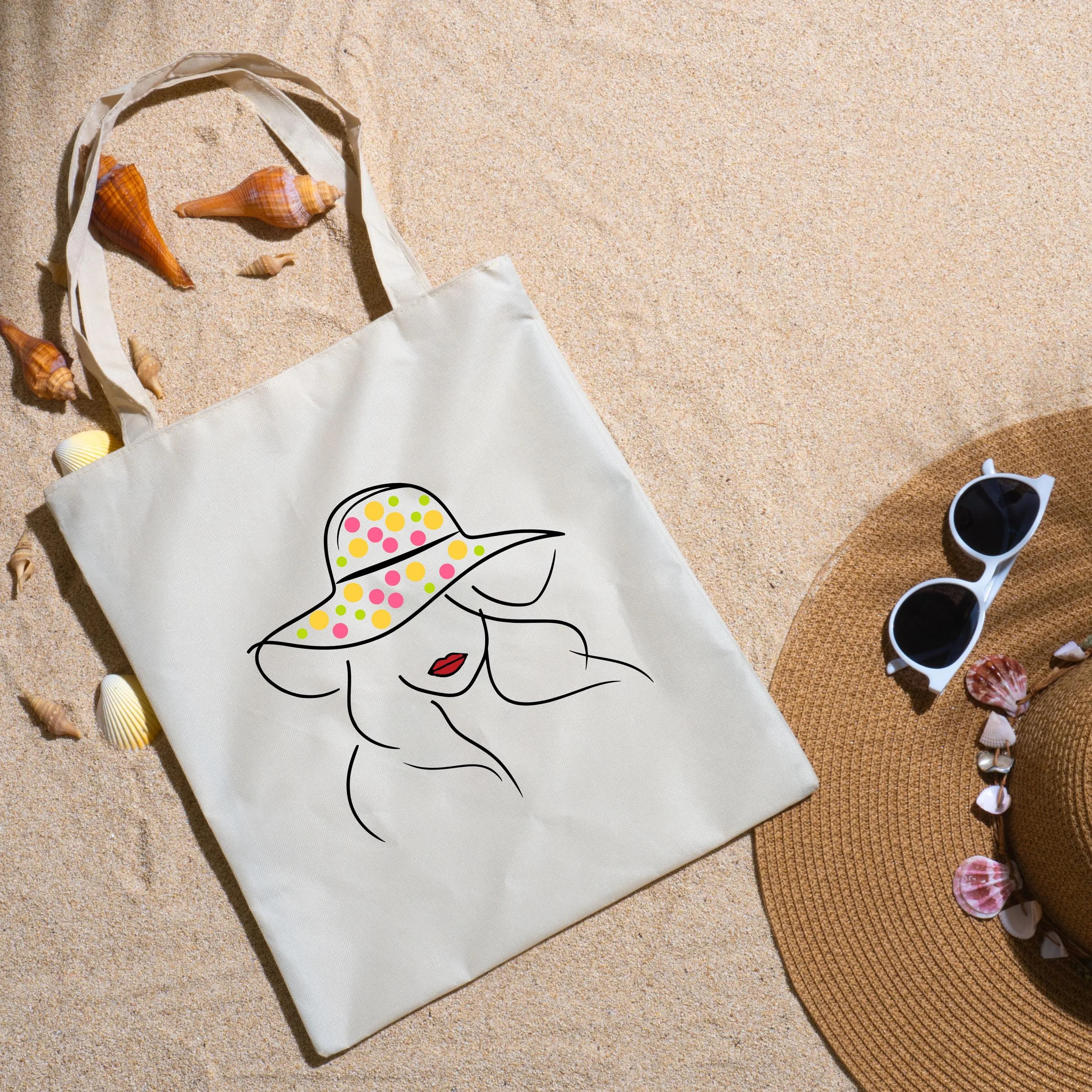 Fashion PNG, Woman Line Art PNG, Minimalist Fashion, Red Lipstick Lady Clipart, Sublimation Design, Polka Dot Hat, Digital Download - image 4
