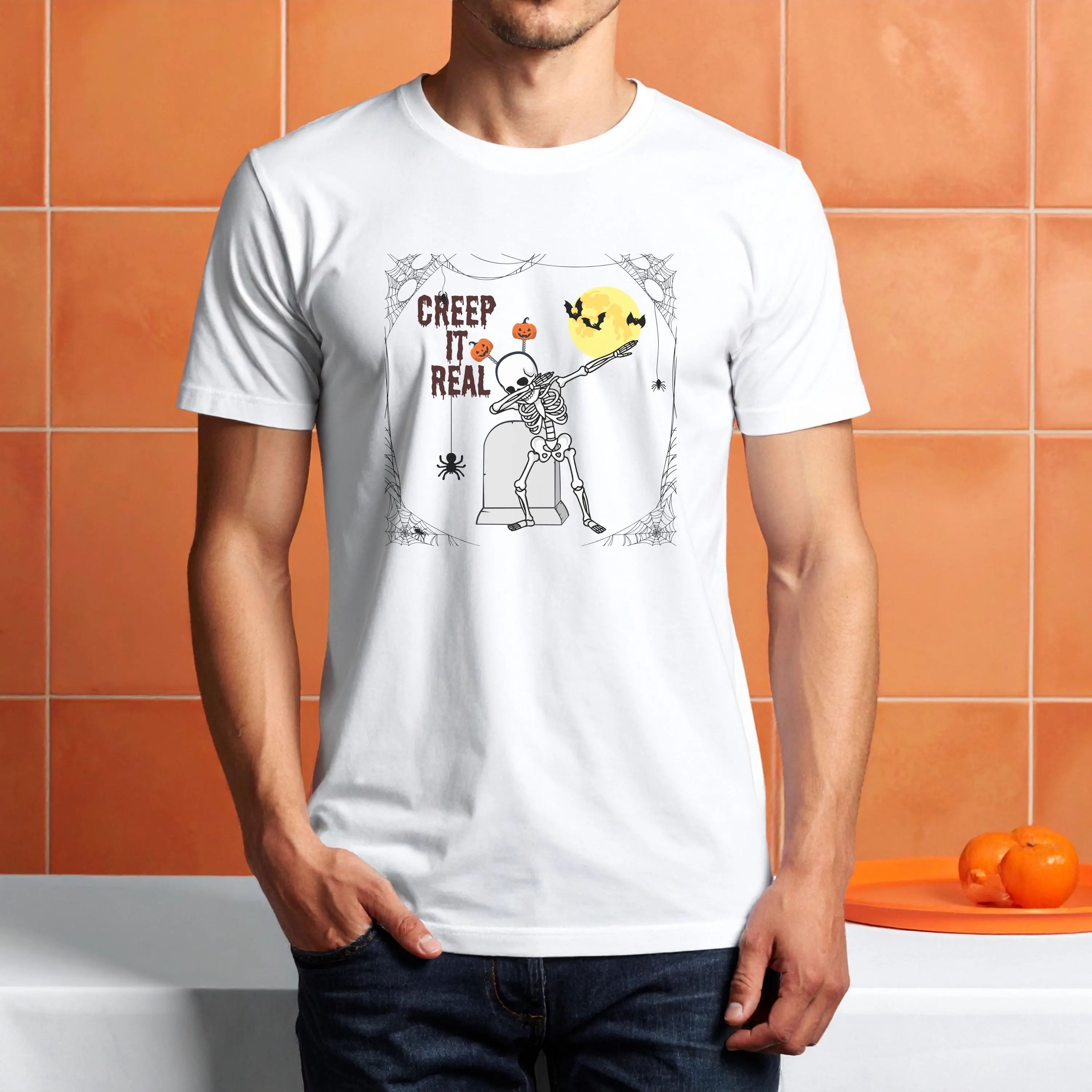 Funny Skeleton Halloween PNG: Creep It Real Sublimation Design (Digital Download) - image 2