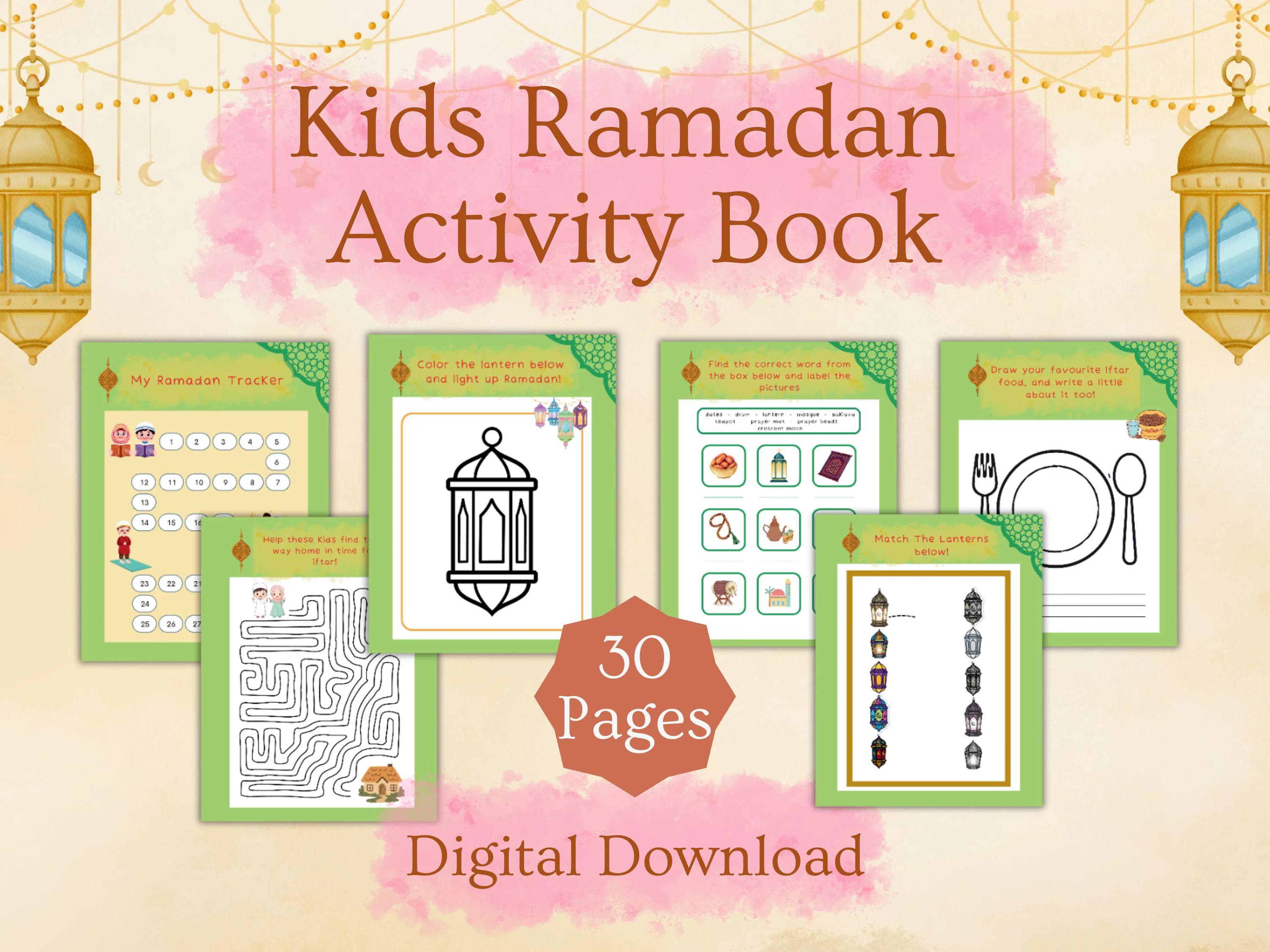 Kids Ramadan Activity Book | Coloring Pages, Islamic Worksheets (PDF)