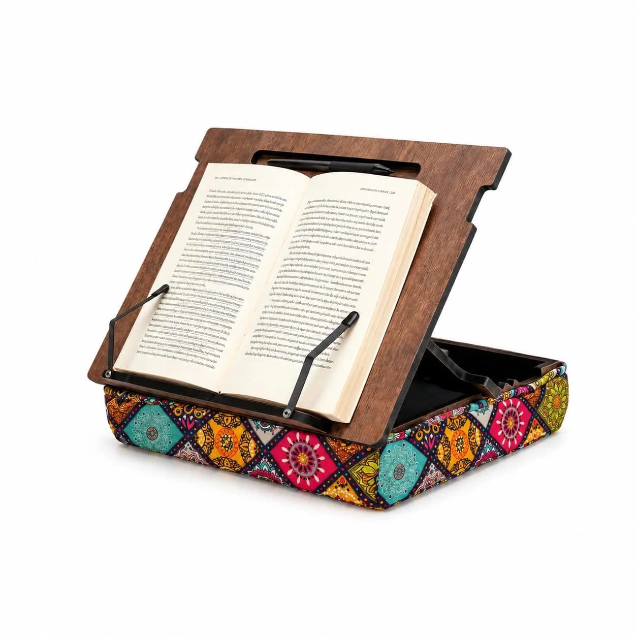Book Holder for Reading, Wooden Book Holder with Page Holder, Decorative Book Stand, Adjustable Wooden Book Stand with Storage - image 4