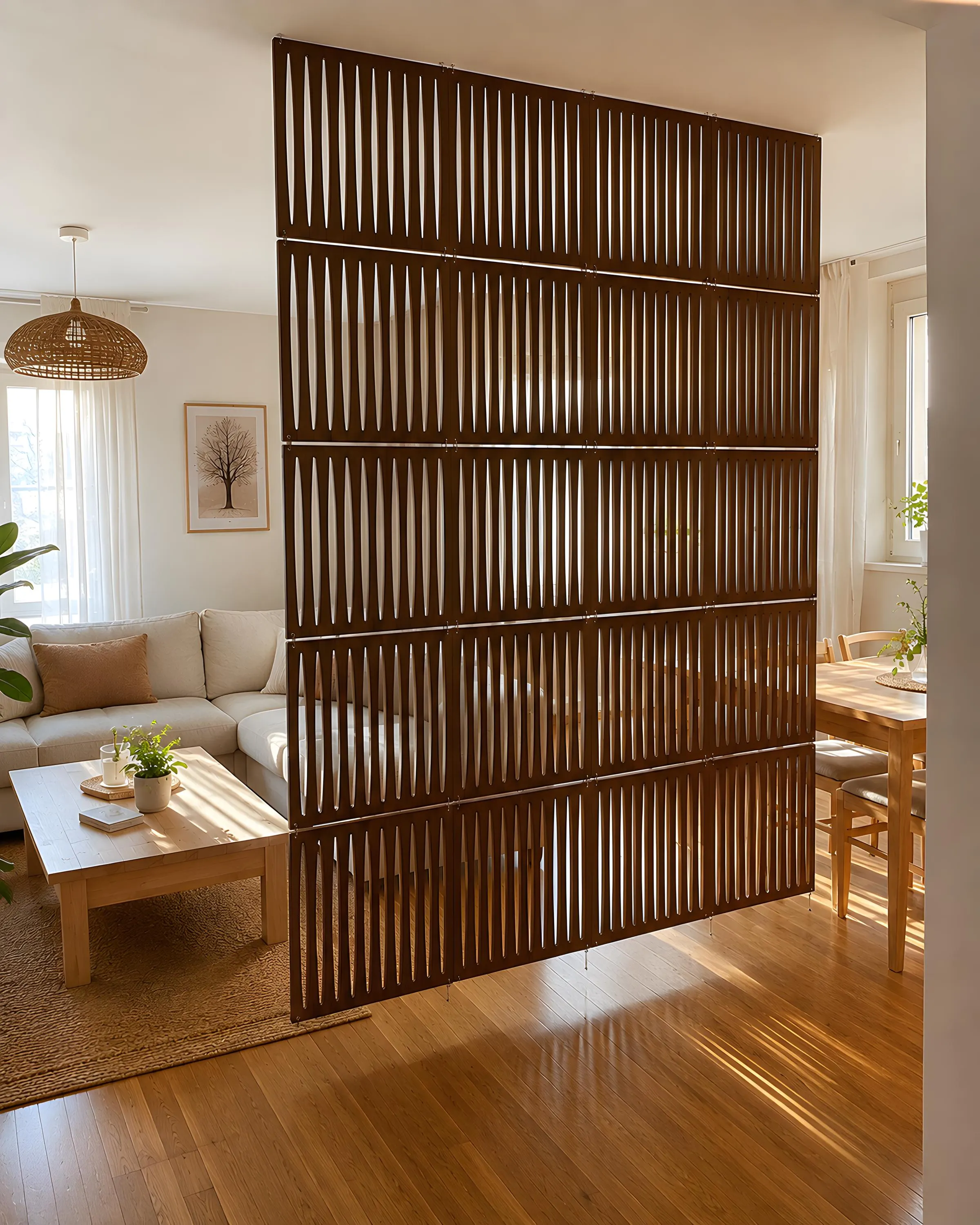 Modern Room Divider - Hanging Wall Panels - Wooden Modular Wall - Hanging Room Partition - Decorative Interior Panels - Divisorio in Legno