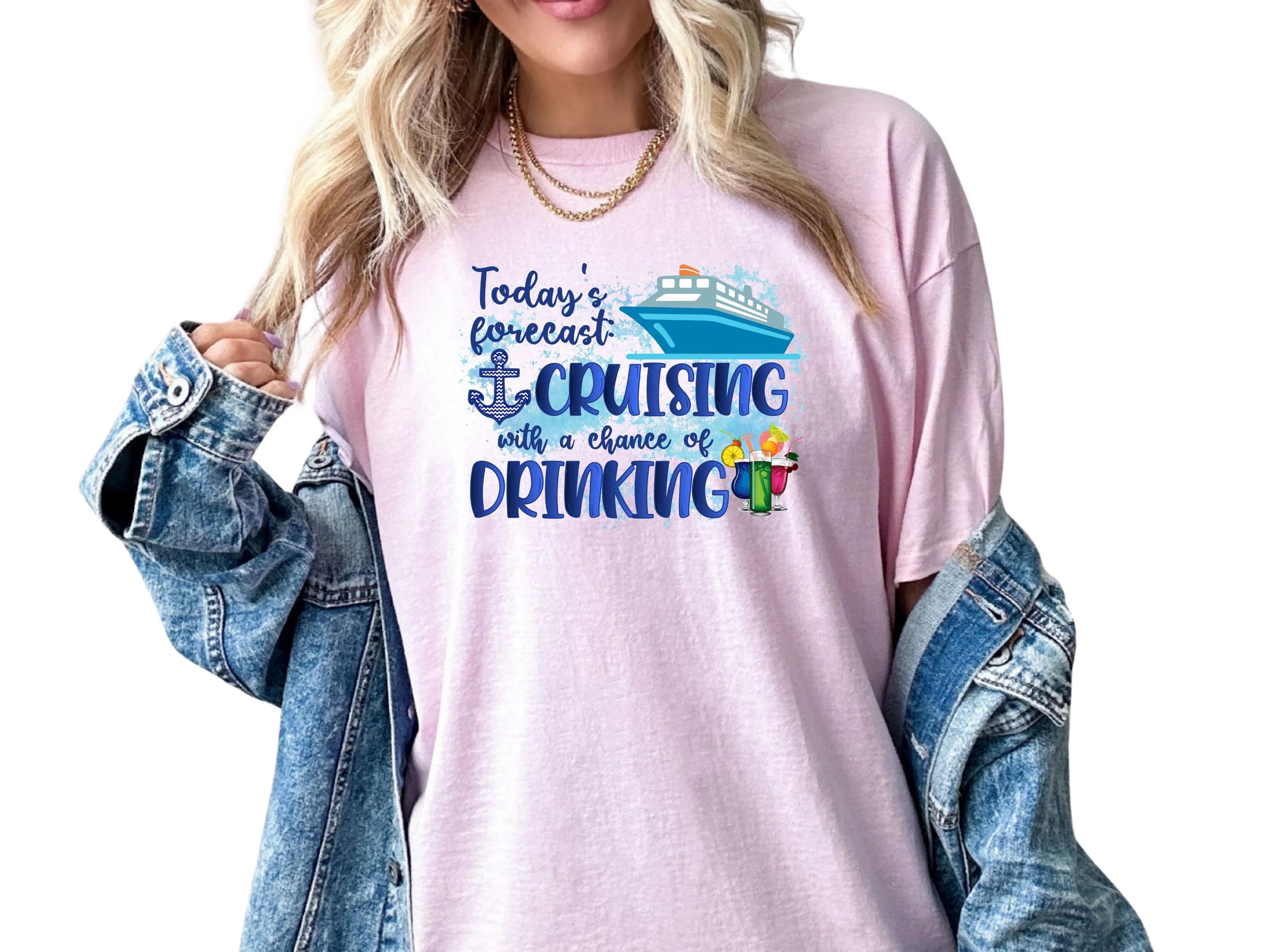Today's Forecast Cruising With A Chance Of Drinking DTF, Cruising Together Heat Press, Cruise Vacation Iron On, Family Matching Cruise Gift