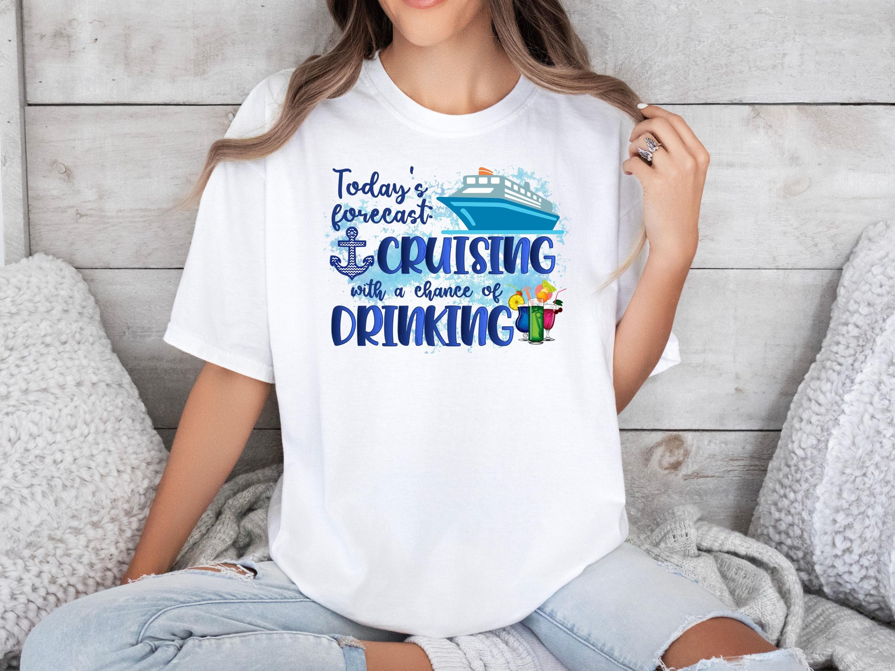Today's Forecast Cruising With A Chance Of Drinking DTF, Cruising Together Heat Press, Cruise Vacation Iron On, Family Matching Cruise Gift