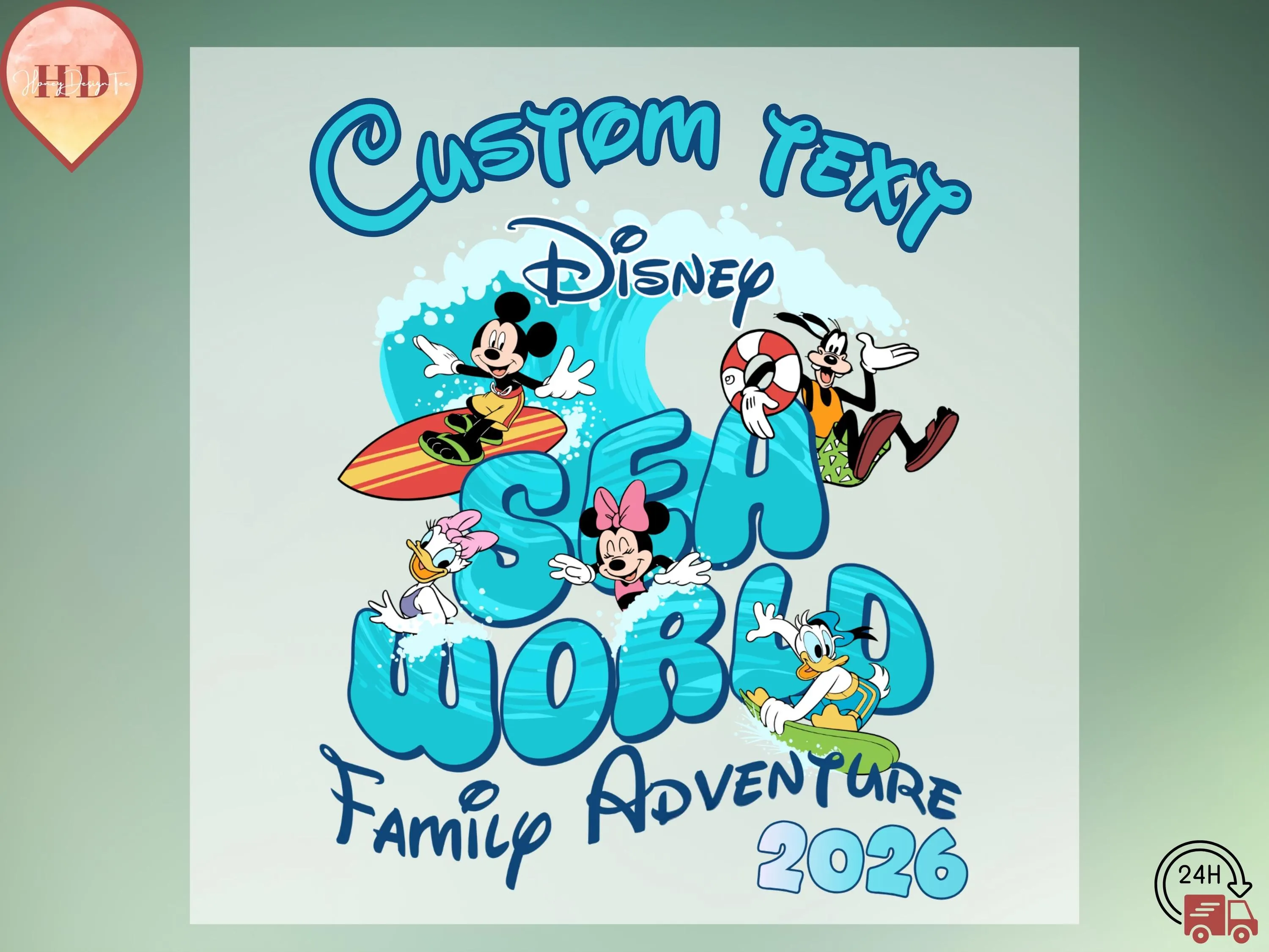 Sea World Family Adventure 2026 DTF, Disney Sea World Heat Press, Family Sea World Adventure Iron On