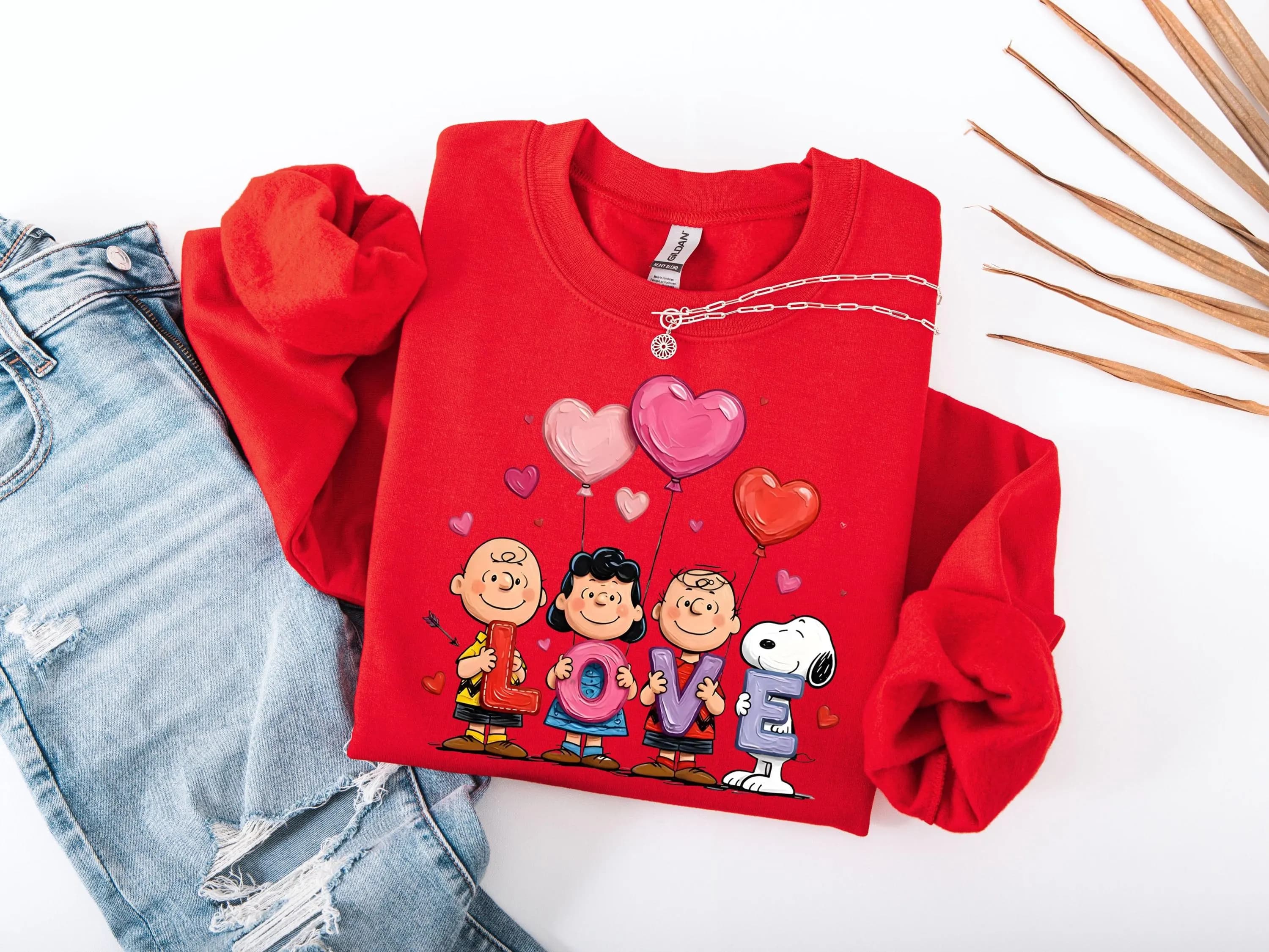 Snoop Valentine Love DTF, Peanuts Friends Holding Love Letters With Snoopy, Cute Valentine Family Hearts Heat Press - image 3