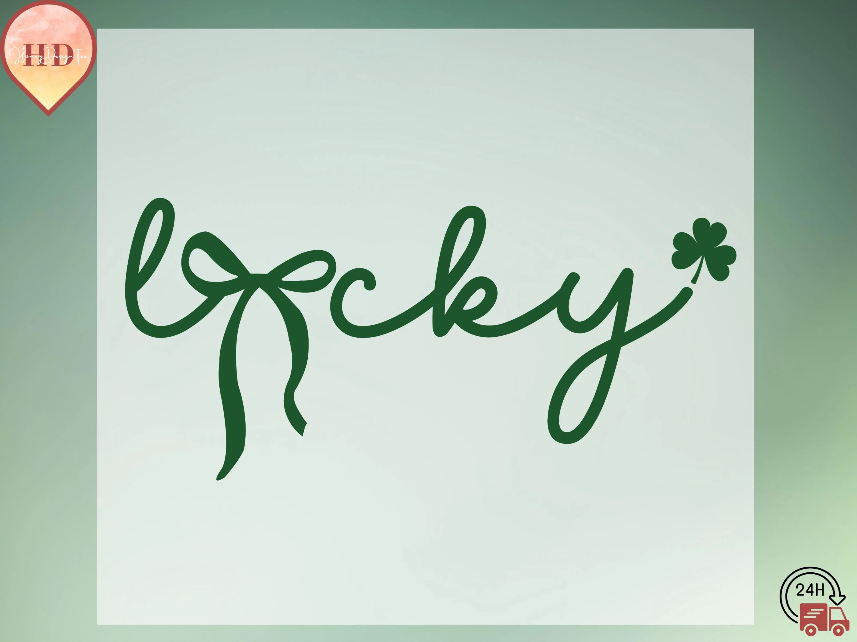 Lucky Bow Shamrock DTF Transfer, St Patricks Day Iron On