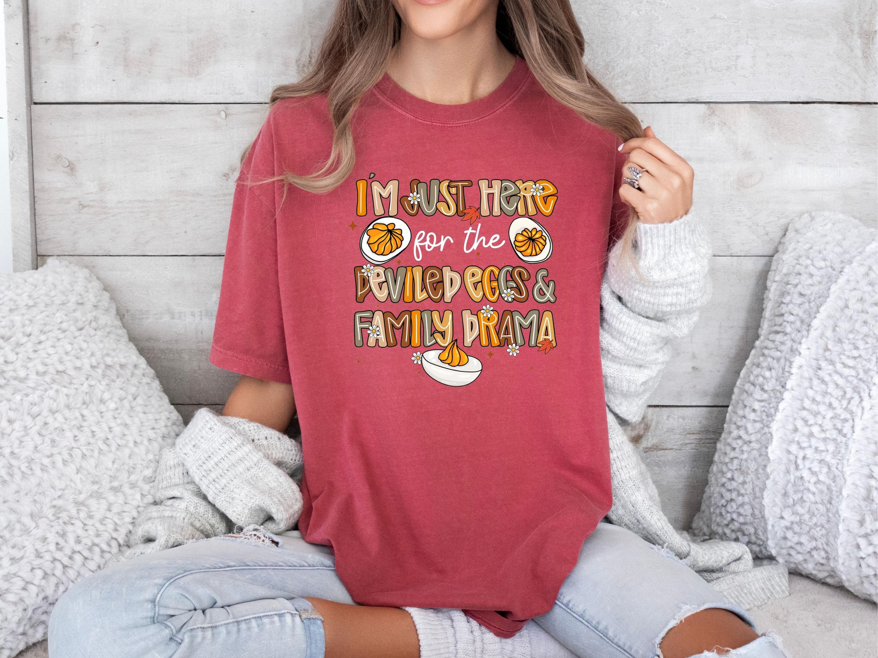 Deviled Eggs Family Drama Funny Thanksgiving DTF Transfer - image 4