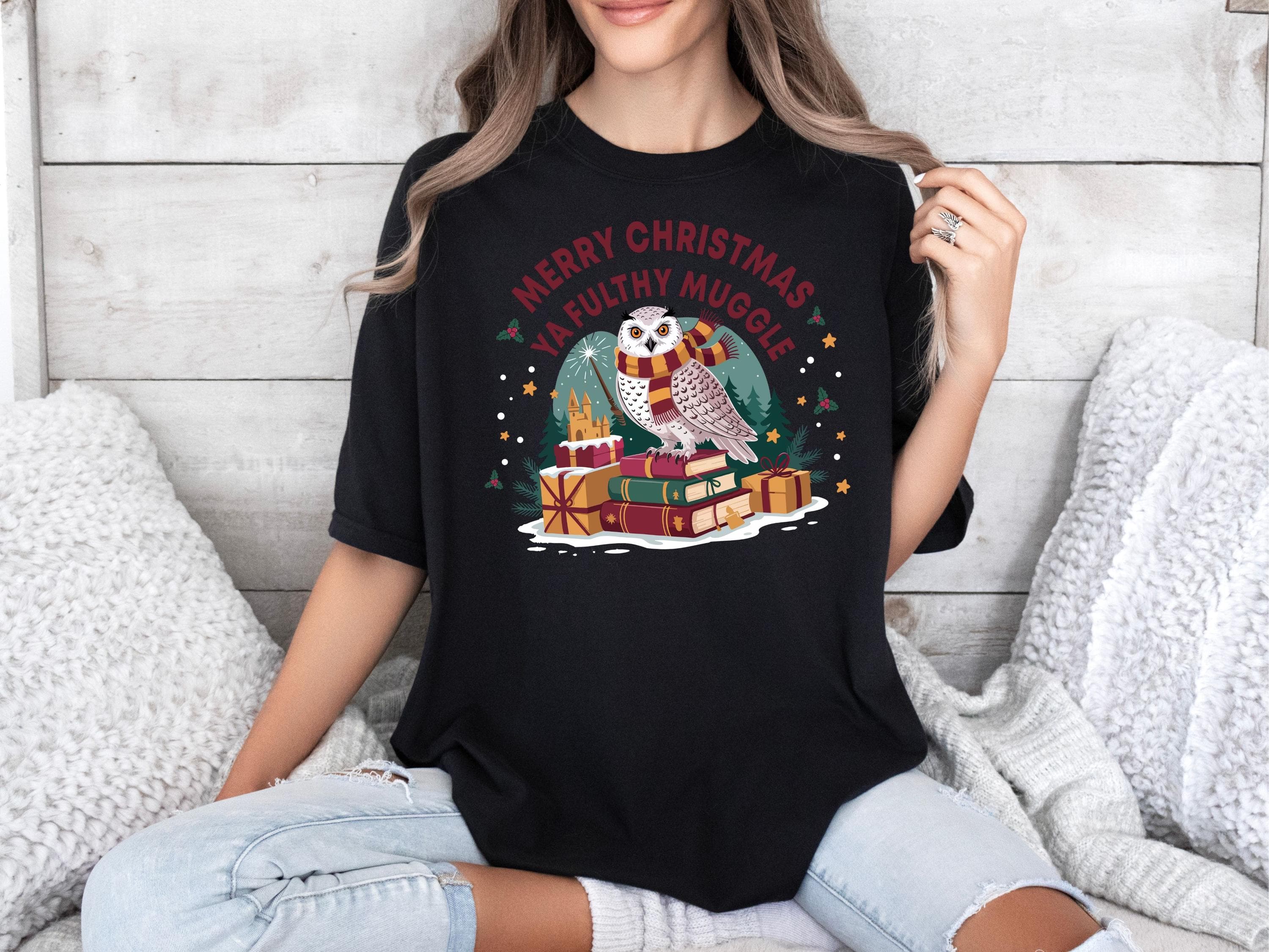 Funny Wizard Christmas Owl DTF: Merry Christmas Ya Filthy Muggle Heat Press - image 5