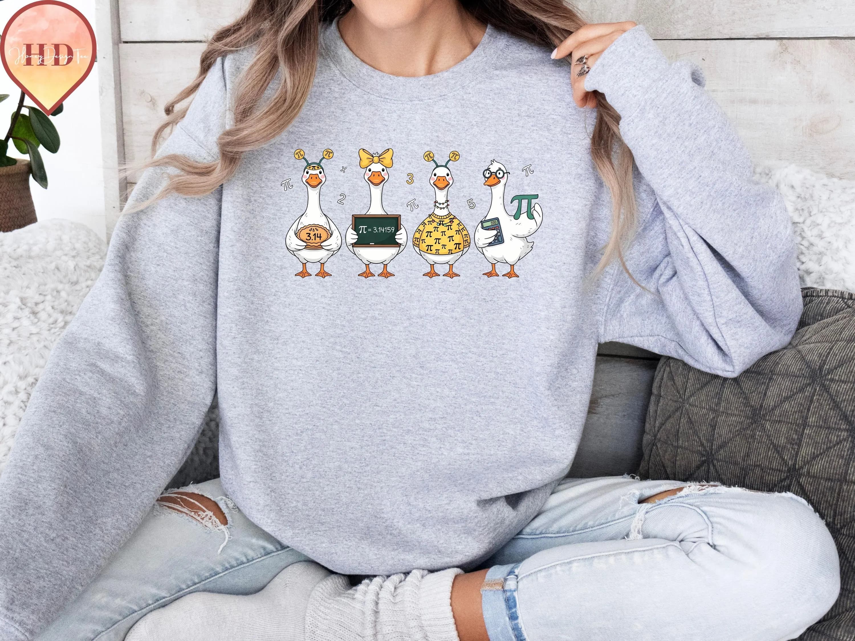 Pi Day Duck DTF Transfer, Funny Math Teacher Shirt Print - image 5