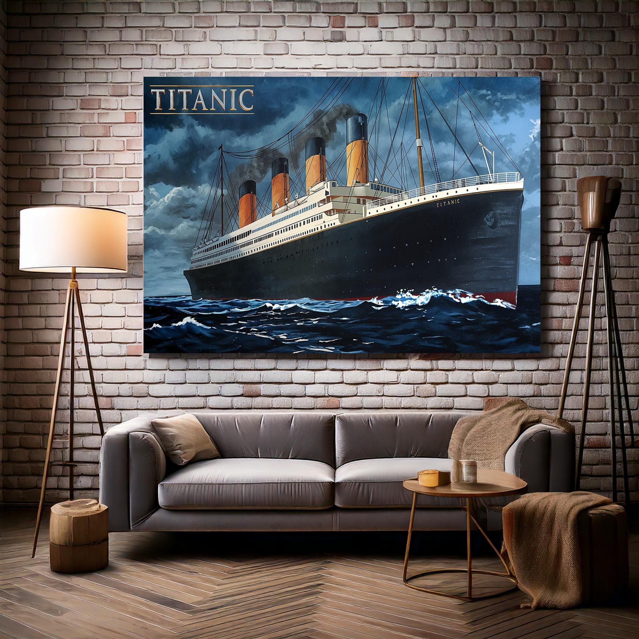 Titanic Canvas,Titanic Night View, Titanic Ship Wall Decor,Titanic Ship Wall Art,Sea Art,Sea Canvas, Titanic Print Canvas, Movie Art Print