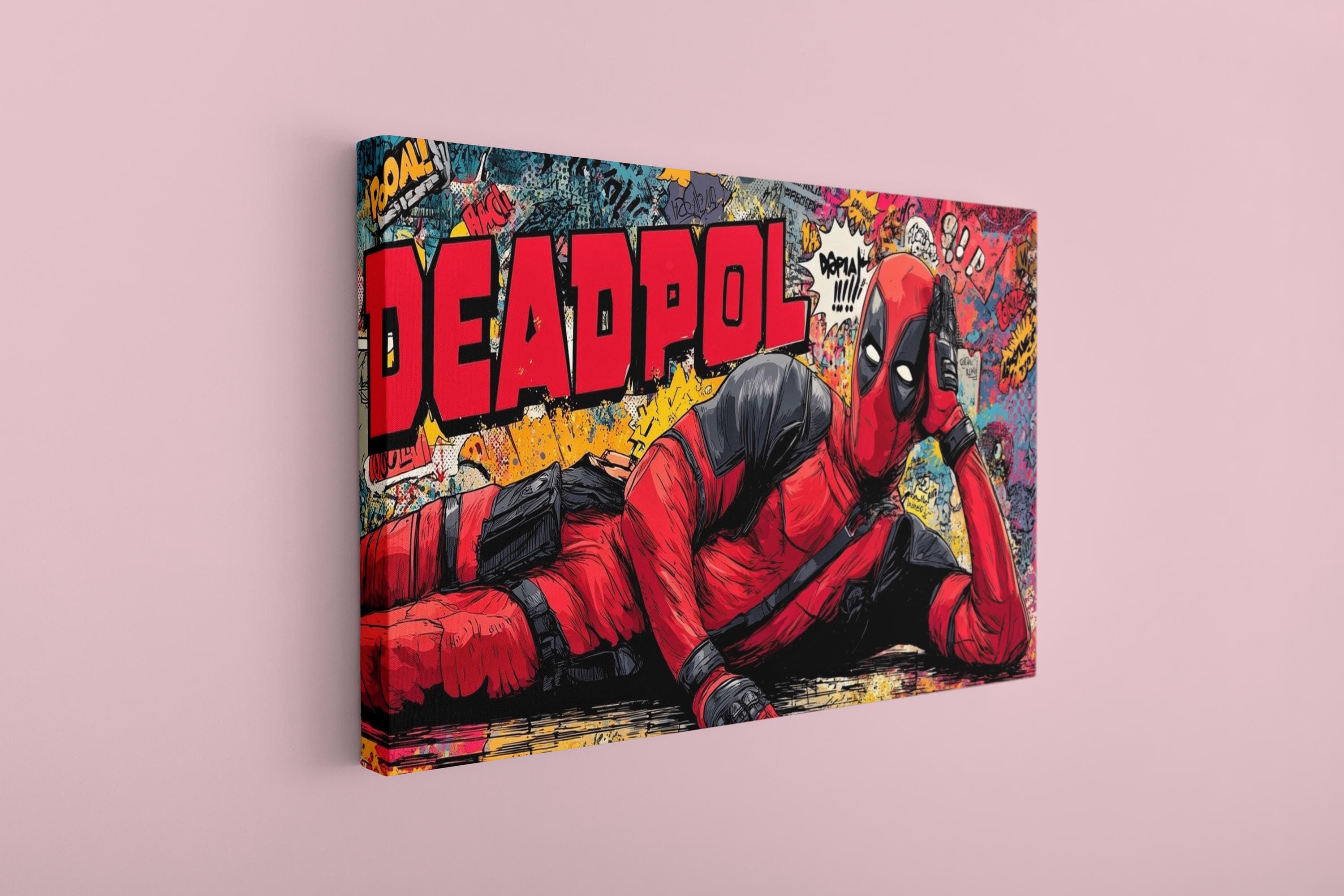 Deadpool Comic Wall Art Canvas, Colorful Superhero Poster, Pop Art Deadpool Print, Comic Fan Gift,Comic Style Wall Decor,Super Hero Wall Art - image 3