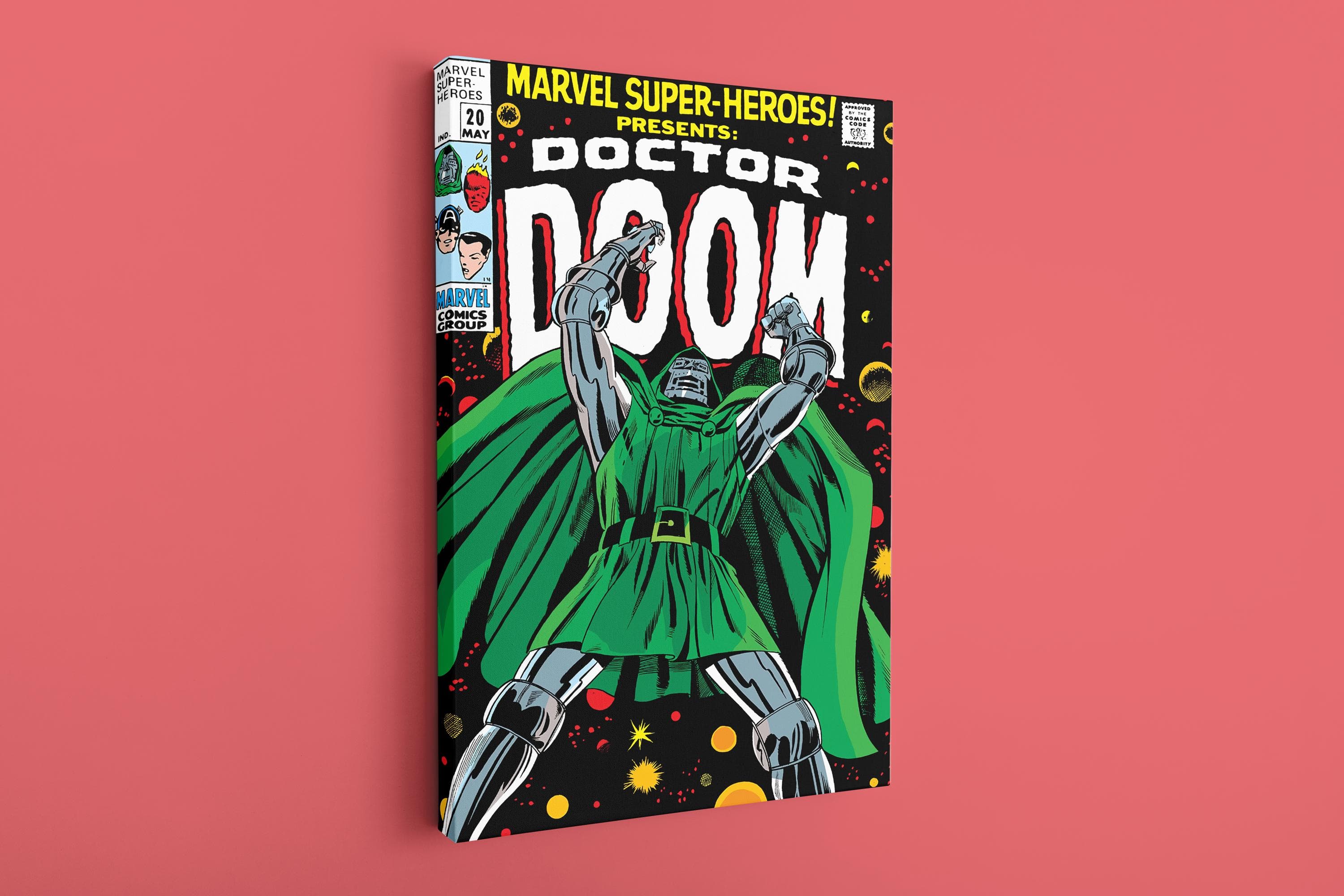 Doom Canvas, Super Heroes Dr.Doom, Vertical Canvas Art,  Wall Art,Comic Art Print, Comic Covers Canvas, Art Picture, Wall Decor,Wall Hanging