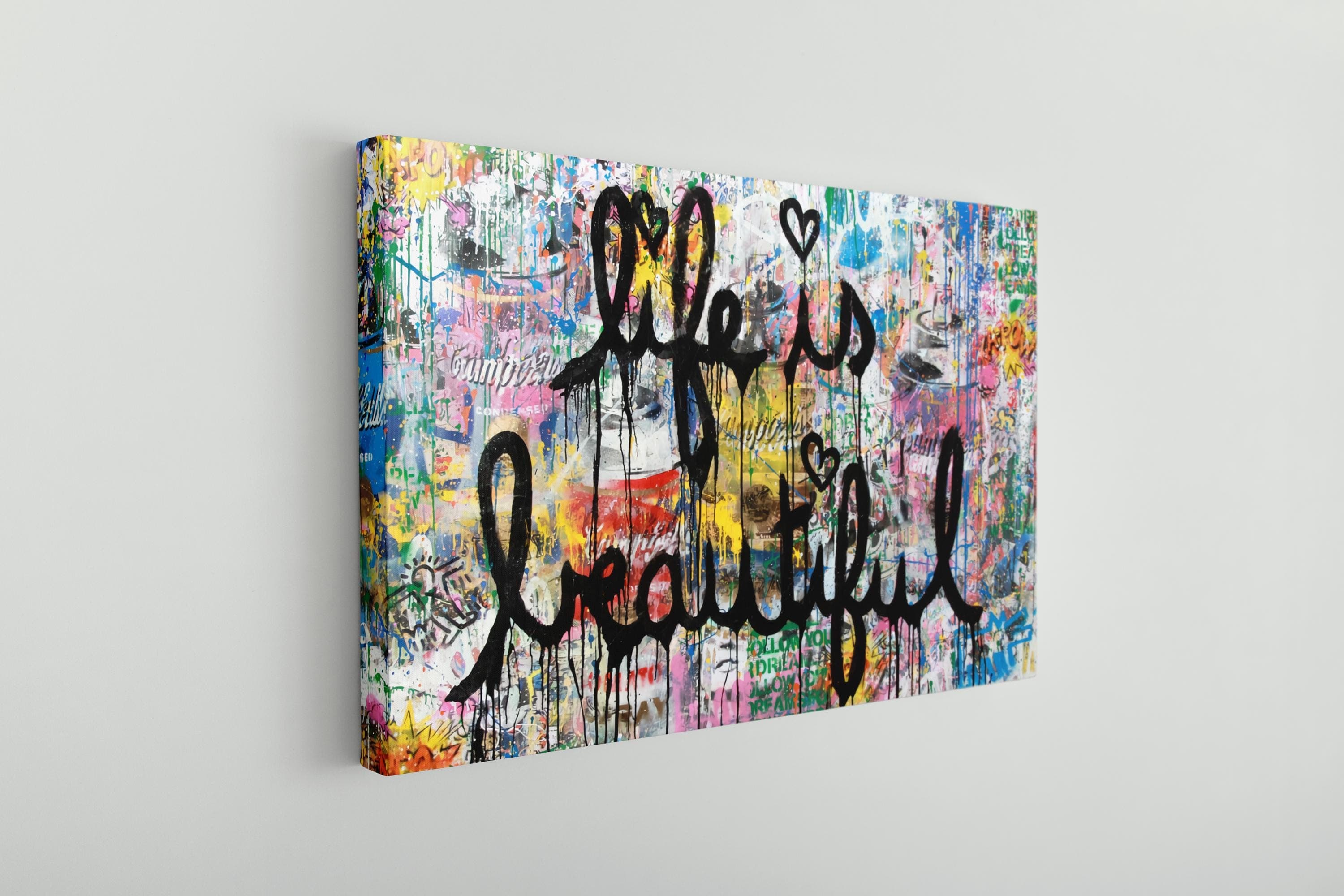 Life Is Beautiful Graffiti Canvas, Graffiti Canvas Art, Street Wall Art, Home Décor, Art Print, Art Picture, Wall Decor, Wall Hanging