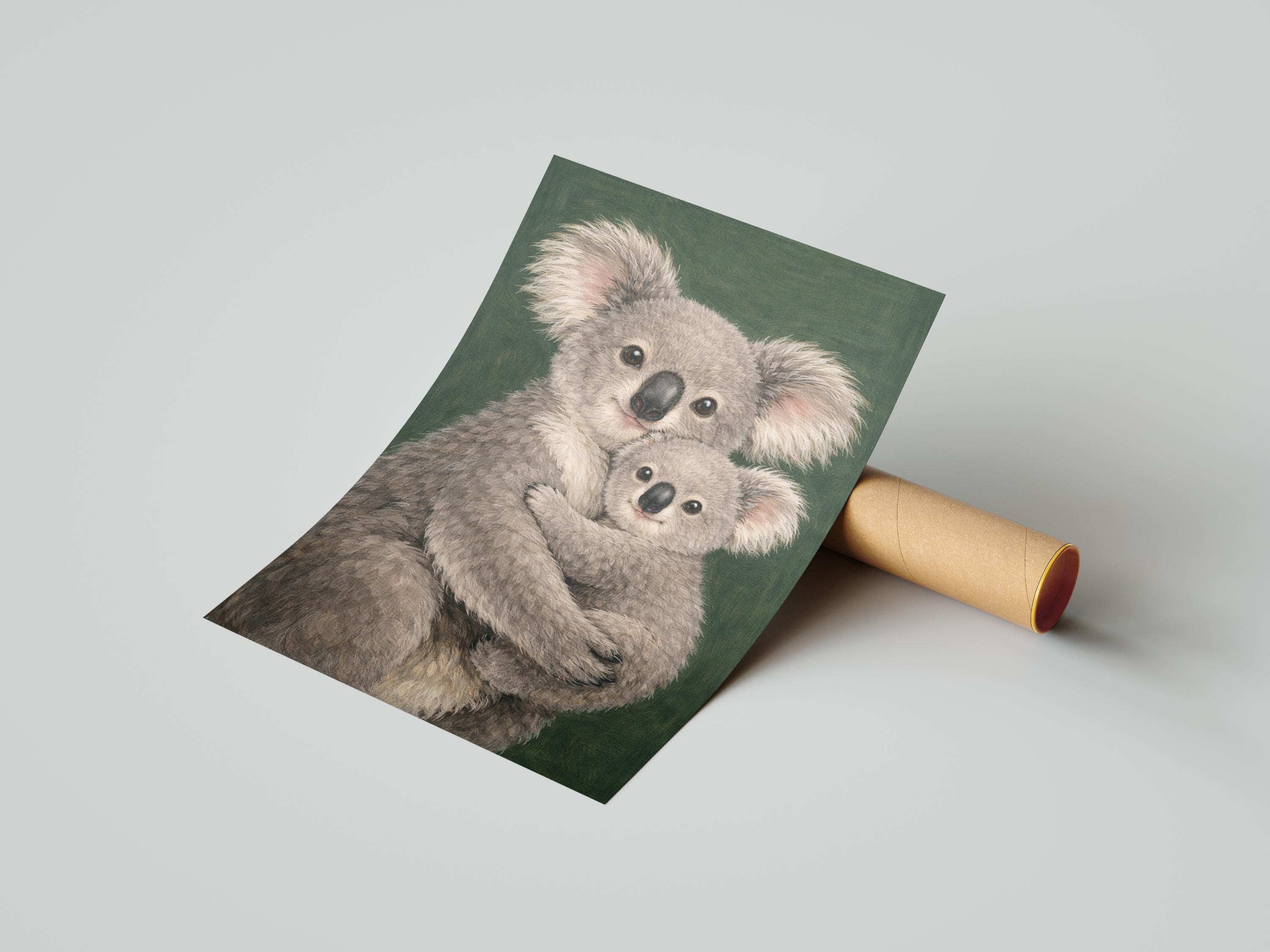Koala Mother  Baby Canvas,Cute Animal Wall Art,Nursery Decor,Wildlife Painting,Baby Room Decor,Australian Animal Art,Soft Neutral Wall Art - image 4