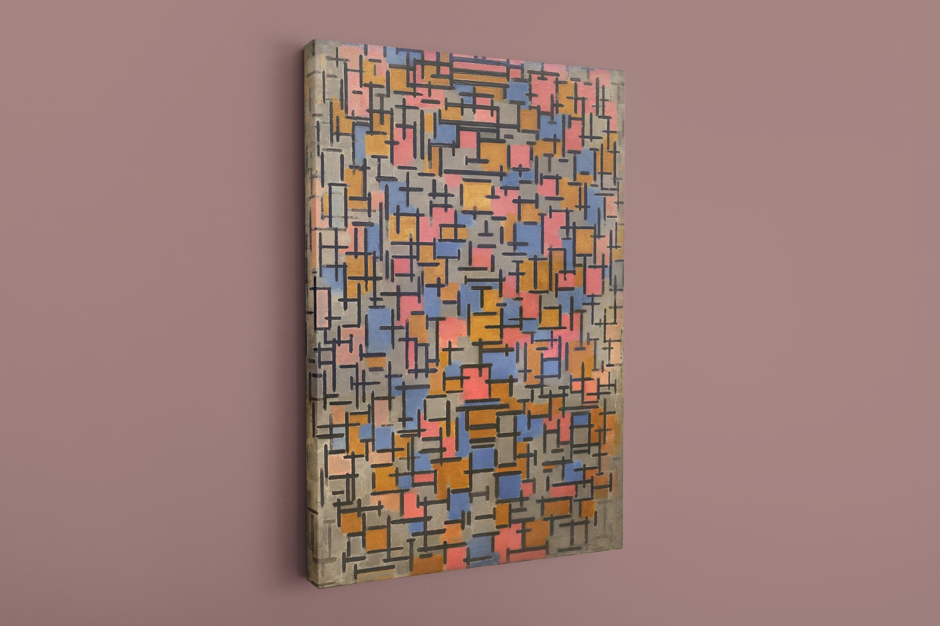 Mondrian Inspired Abstract Canvas Wall Art, Geometric Modern Painting, Color Block Abstract Art Print, Mid Century Contemporary Wall Decor - image 5