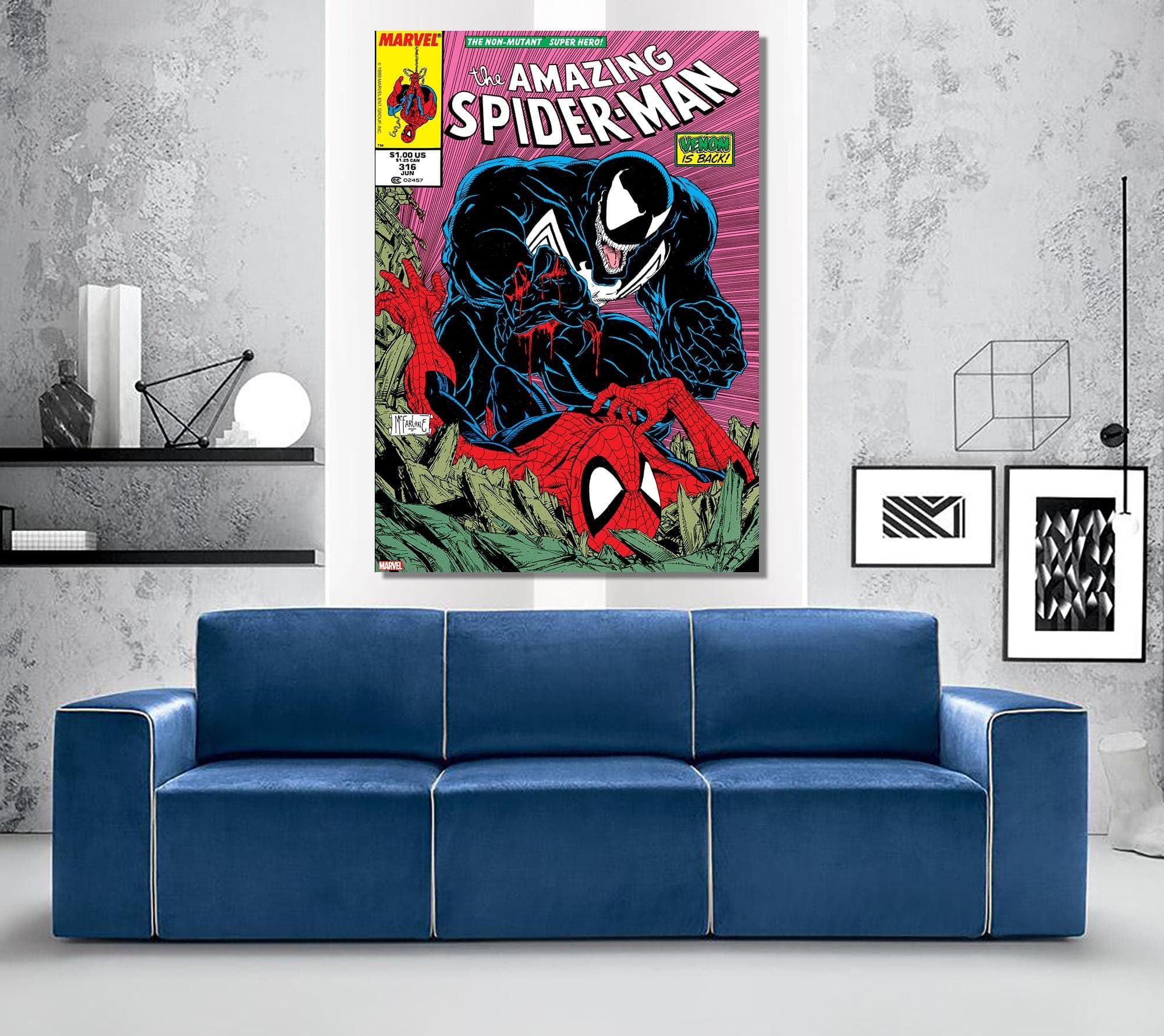 Spider Man Wall Art,Spider Man Canvas, Spiderman Canvas Art, Comic Art Print, Amazing Comic Covers,Cartoon Art Picture, Spider Man