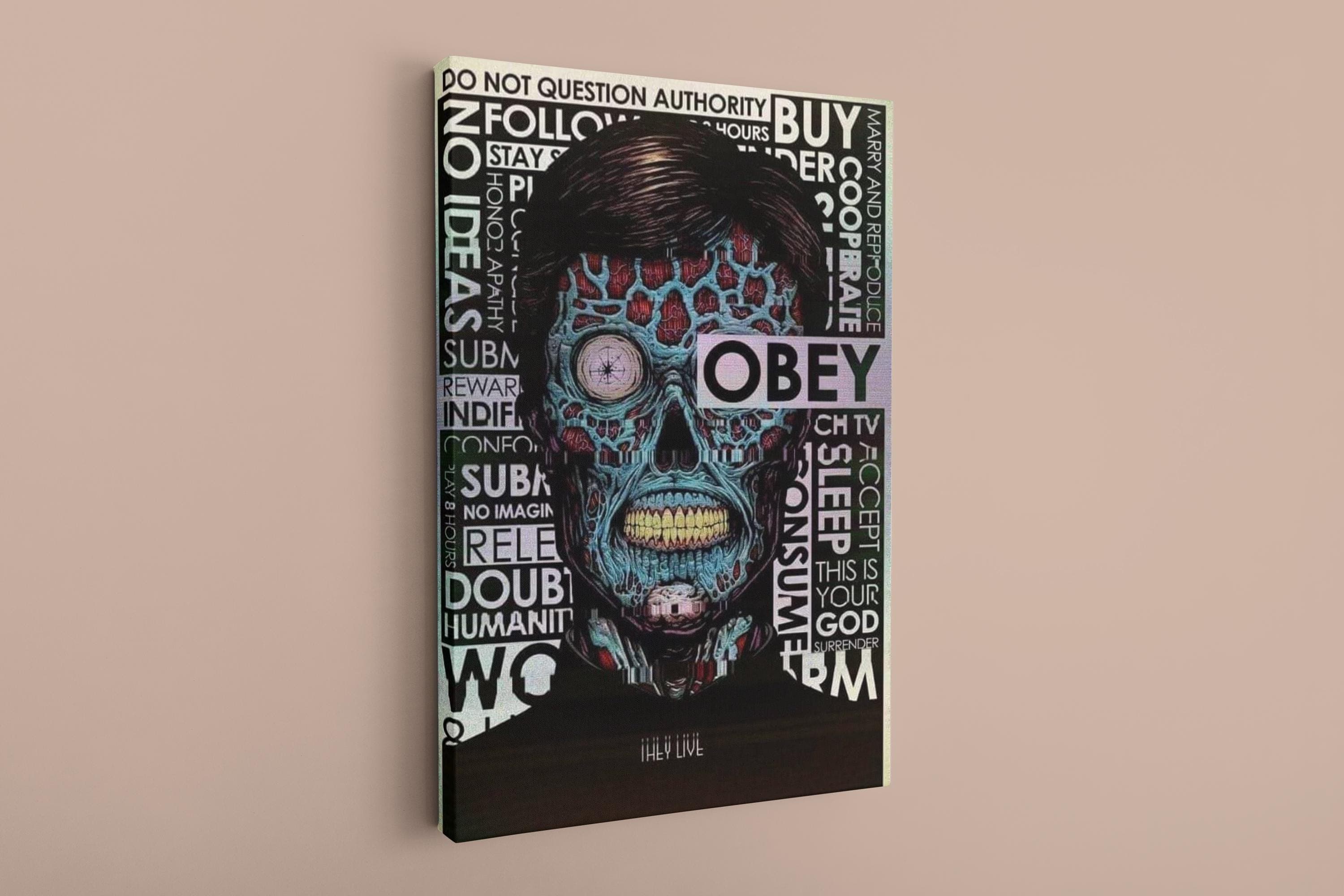 Obey Canvas Art: They Live Inspired Wall Hanging - Customizable