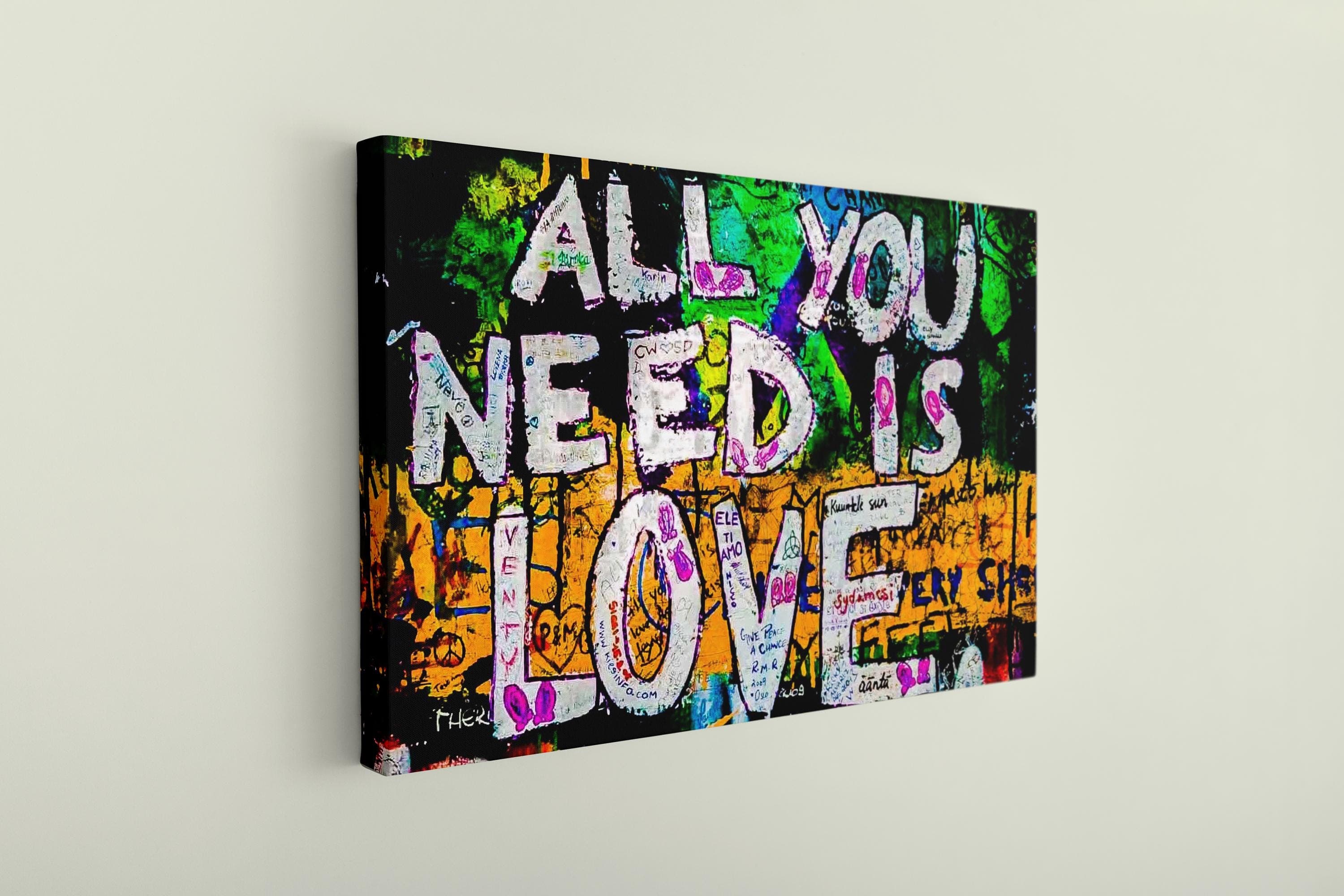 All You Need Is Love Graffiti Canvas Art: Street Wall Decor - image 4