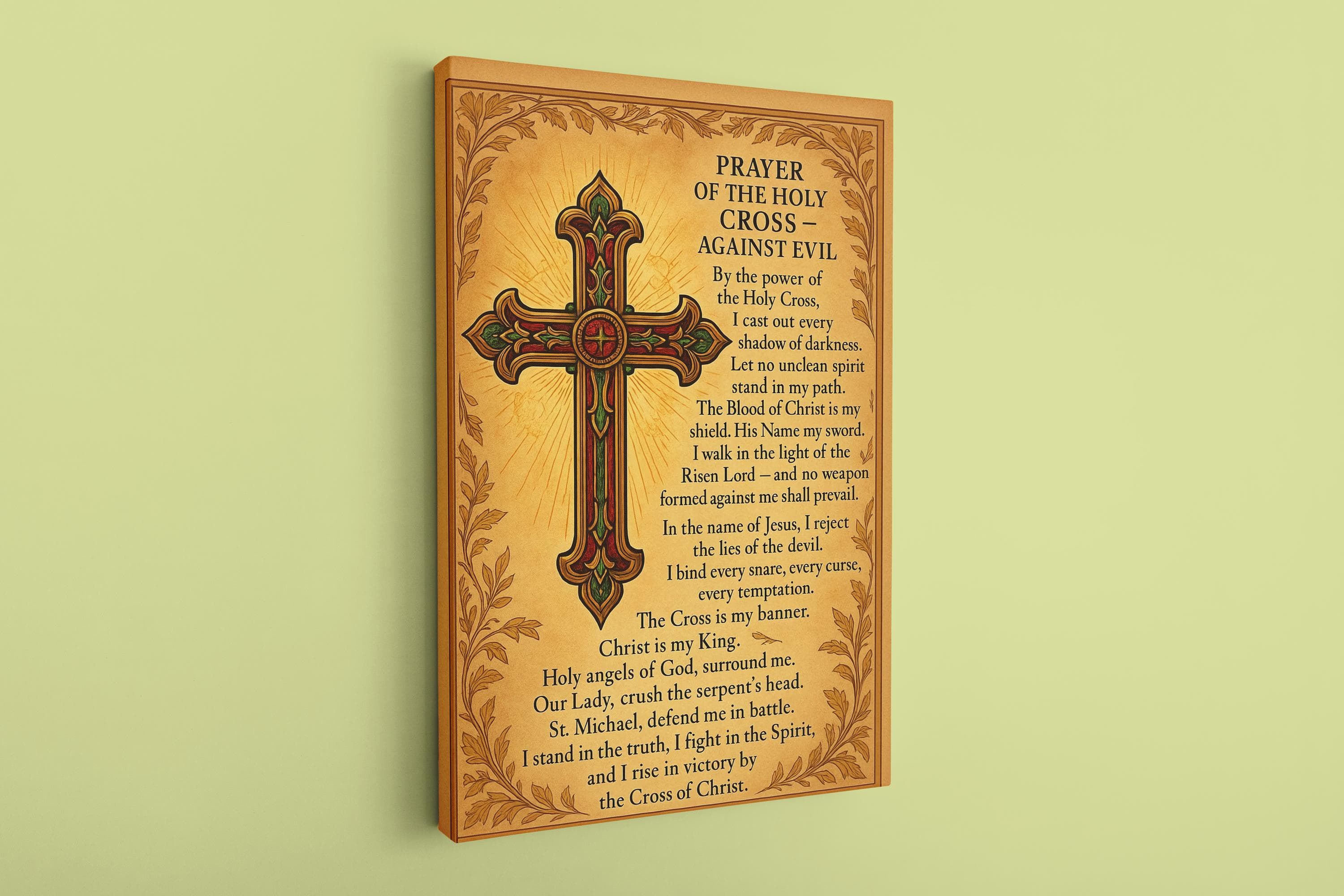 Prayer of the Holy Cross Canvas,Christian Wall Art,Catholic Religious Artwork,Jesus Cross Scripture,Faith Decor,Spiritual Protection Prayer - image 4