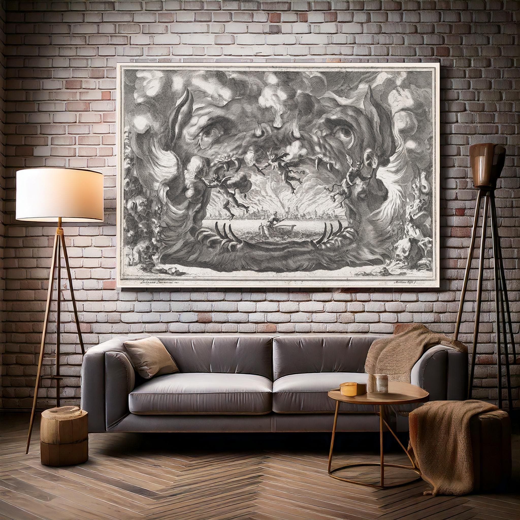 The Hellmouth Canvas: Küsel & Burnacini Black and White Gothic Art