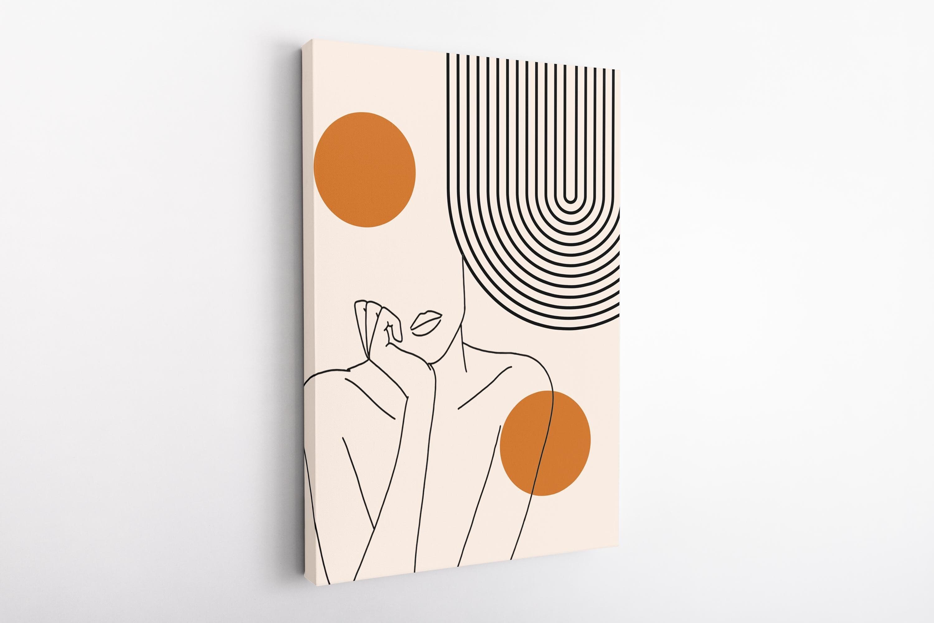 Abstract Woman Line Art Canvas Print: Mid-Century Modern Wall Decor - image 4