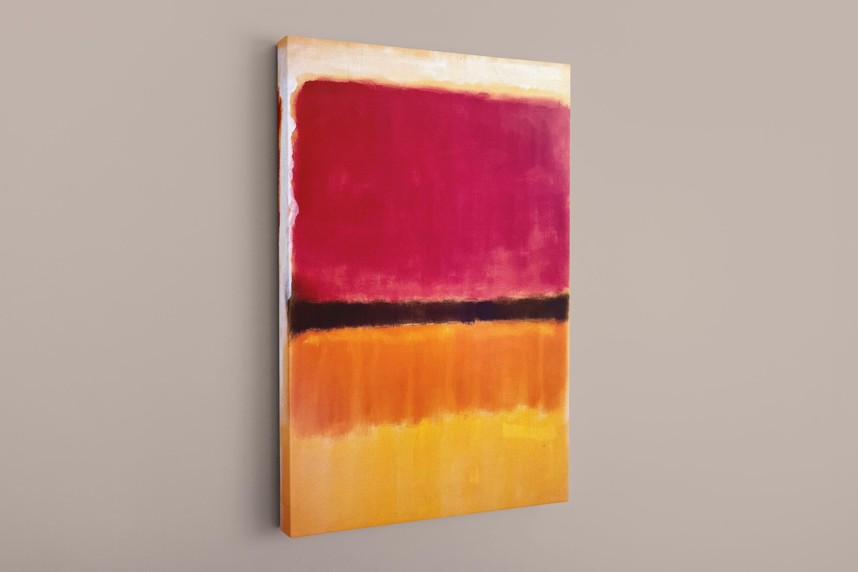 Abstract Rothko Style Canvas, Modern Minimalist Art , Red Orange Purple Color Block Poster, Mark Rothko Shades of Red