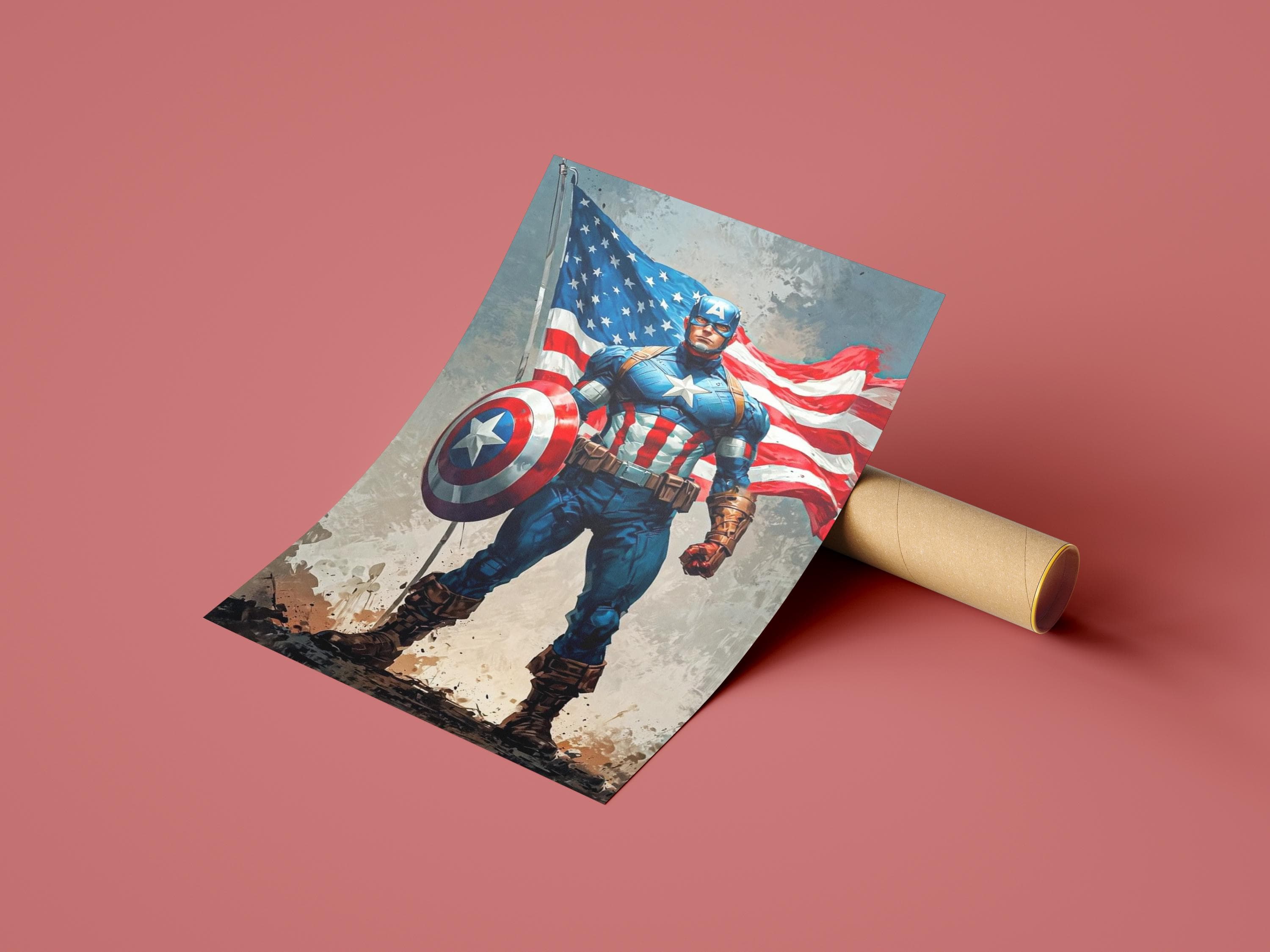 Captain America Canvas,  A fictional Character, Superhero Wall Art, Christmas Gift - image 5