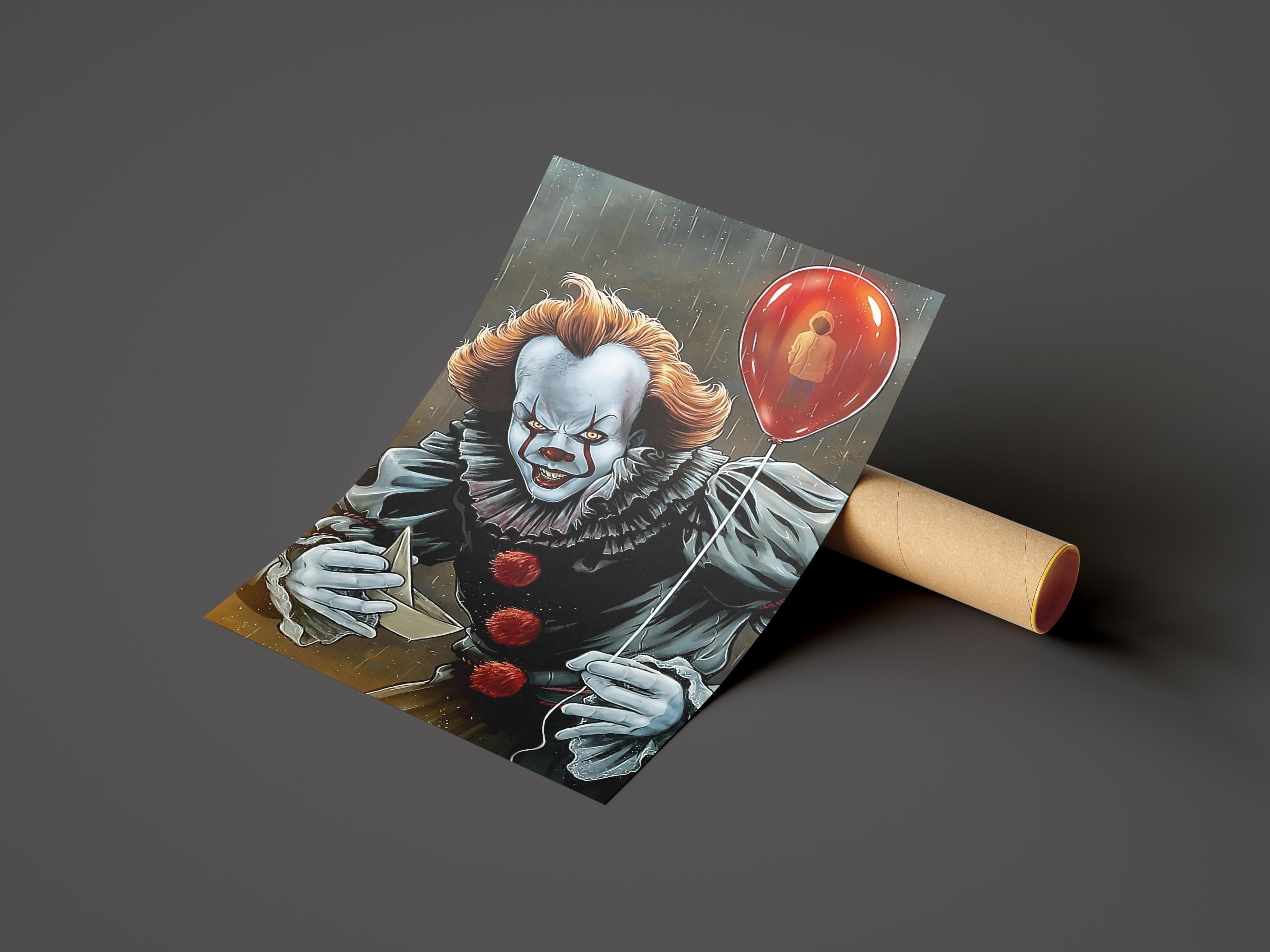 Pennywise art, Horror Movies Canvas,Pennywise Canvas Art, Horror Wall Art, Print,  Colorful  Canvas Customizable Canvas - image 5
