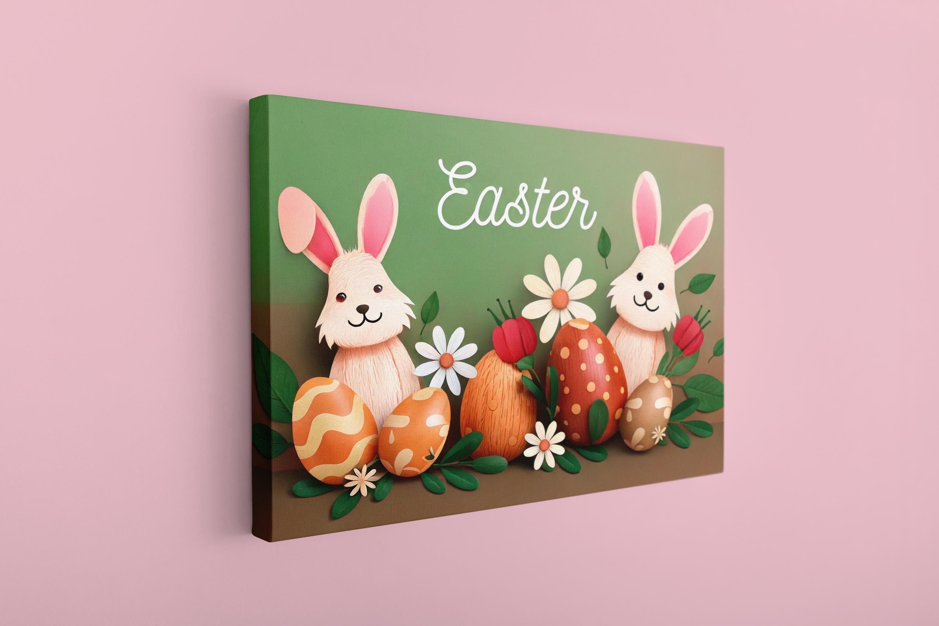 Rabbit Easter Canvas Art: Kids Room Decor - image 3