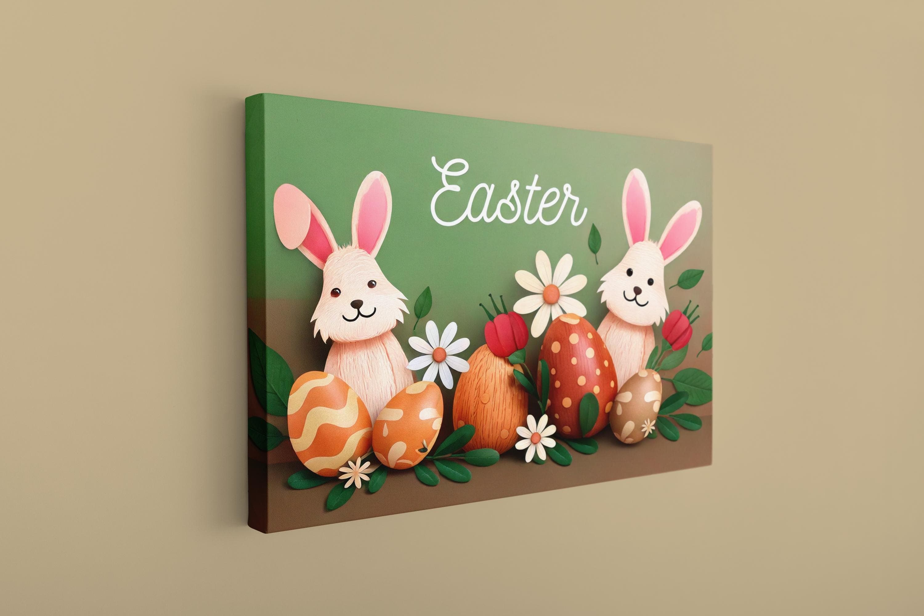 Rabbit Easter Canvas Art: Kids Room Decor - image 4