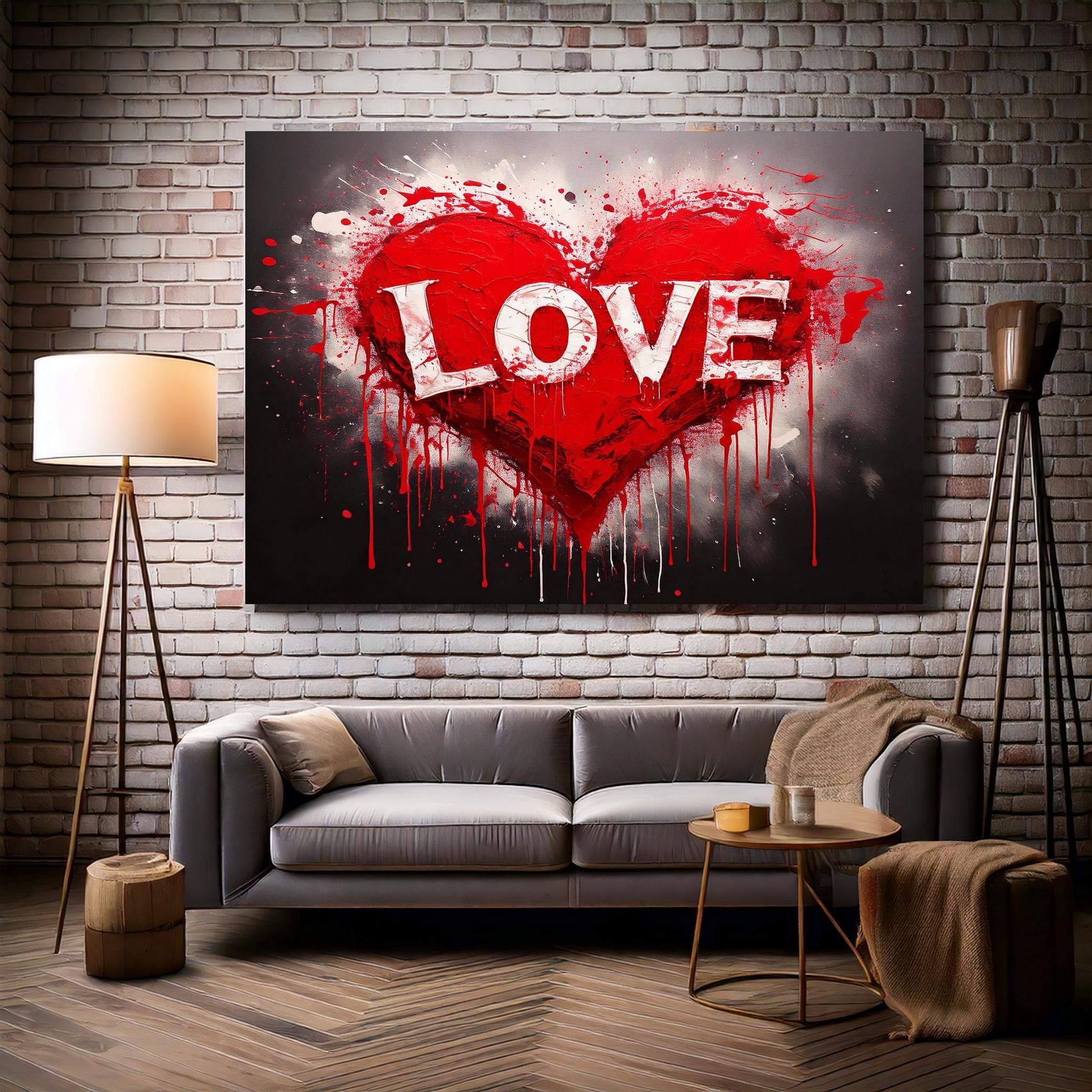 Love Heart Canvas Art: Colorful Wall Decor