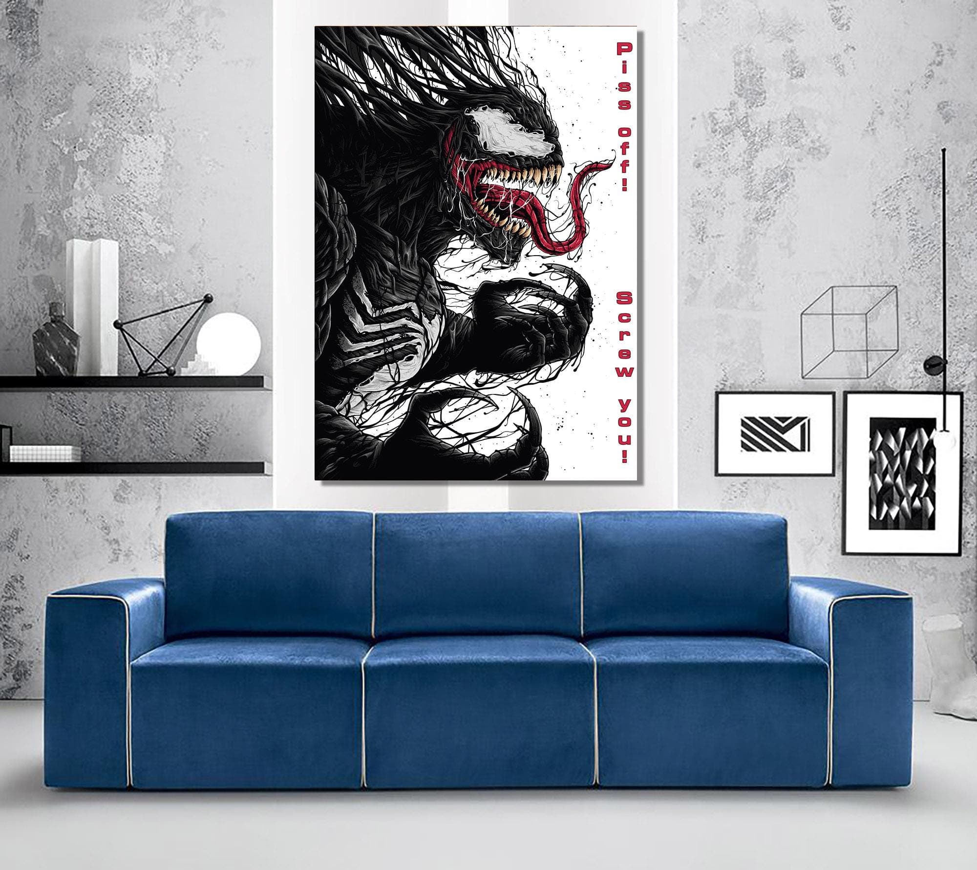 Venom Canvas, Customizable Canvas, Canvas Art, Venom Wall Art, Fantastic Art Print, Special Comics, Cartoon Art, Black White Art